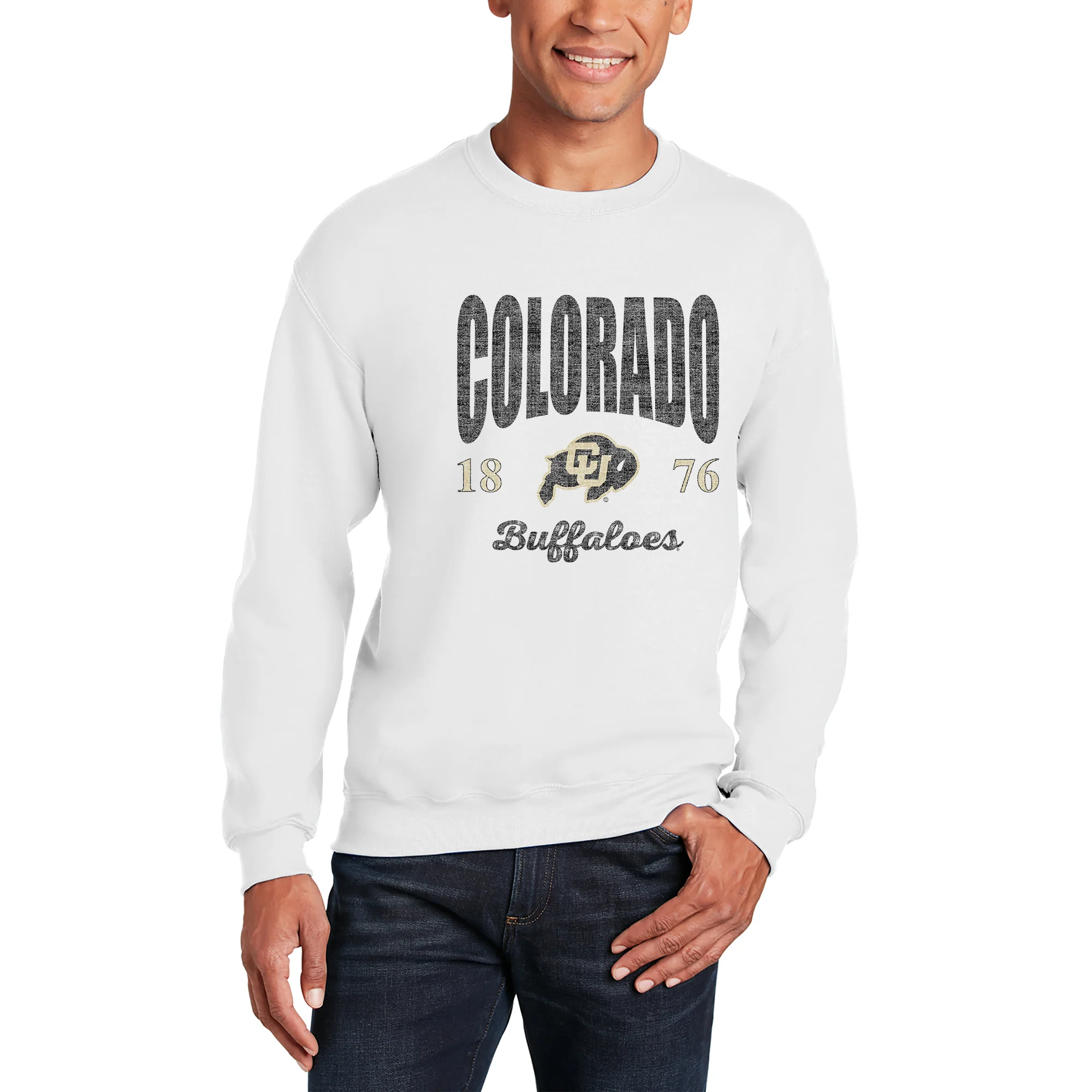 Colorado Giving Noise JA BTB Fleece Crewneck - White - Image 3