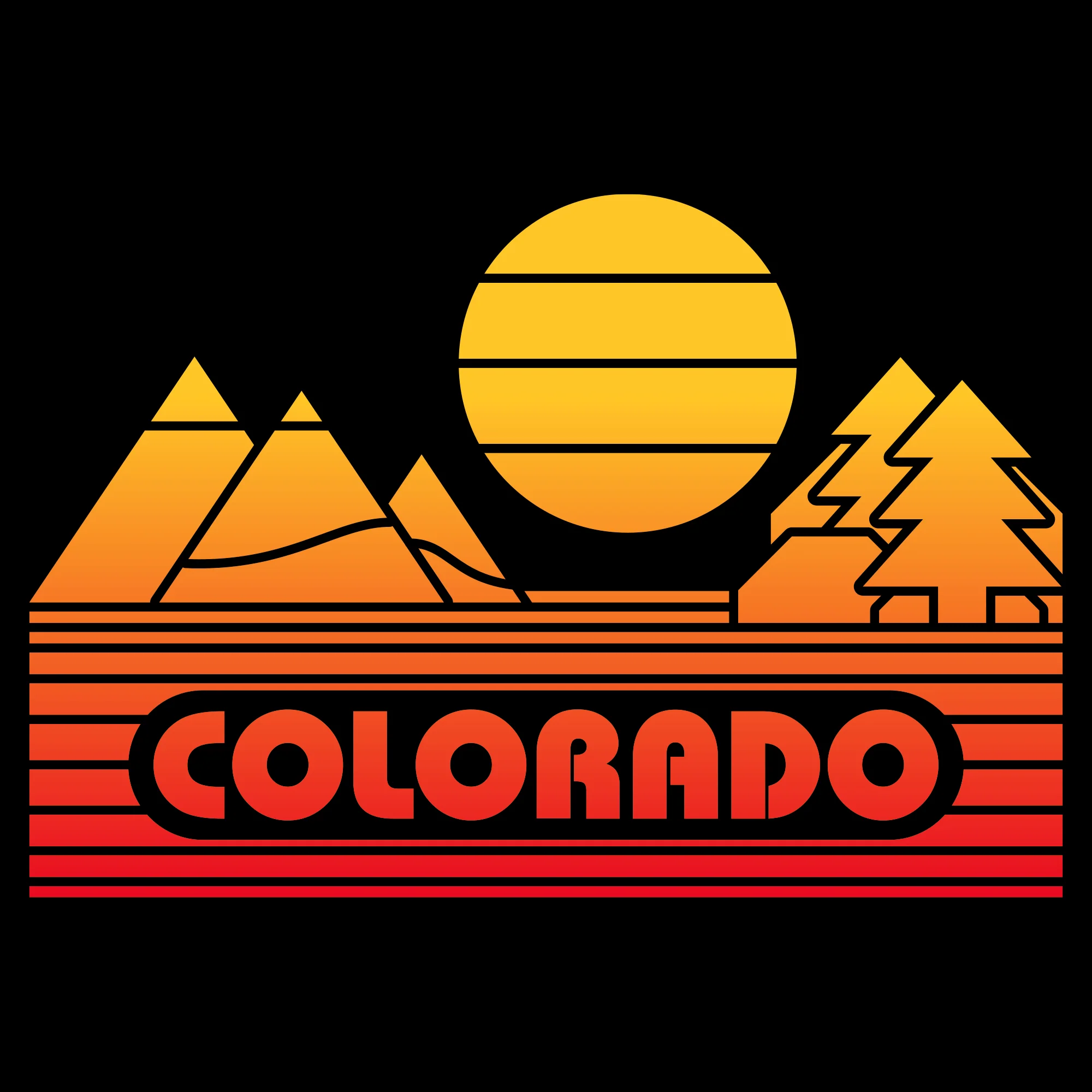 Colorado Groovy Sunset T-Shirt - Black - Image 2