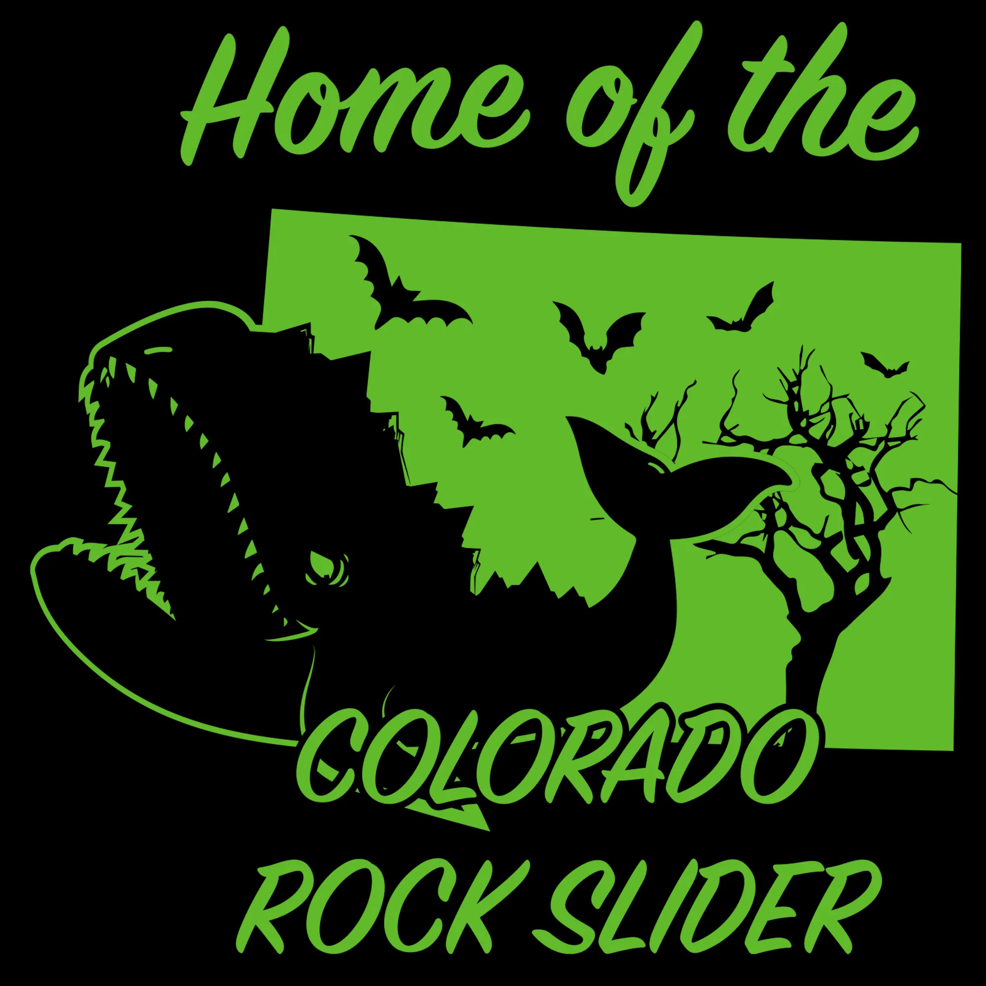 Colorado Rock Slider Cryptid T-Shirt - Black - Image 2