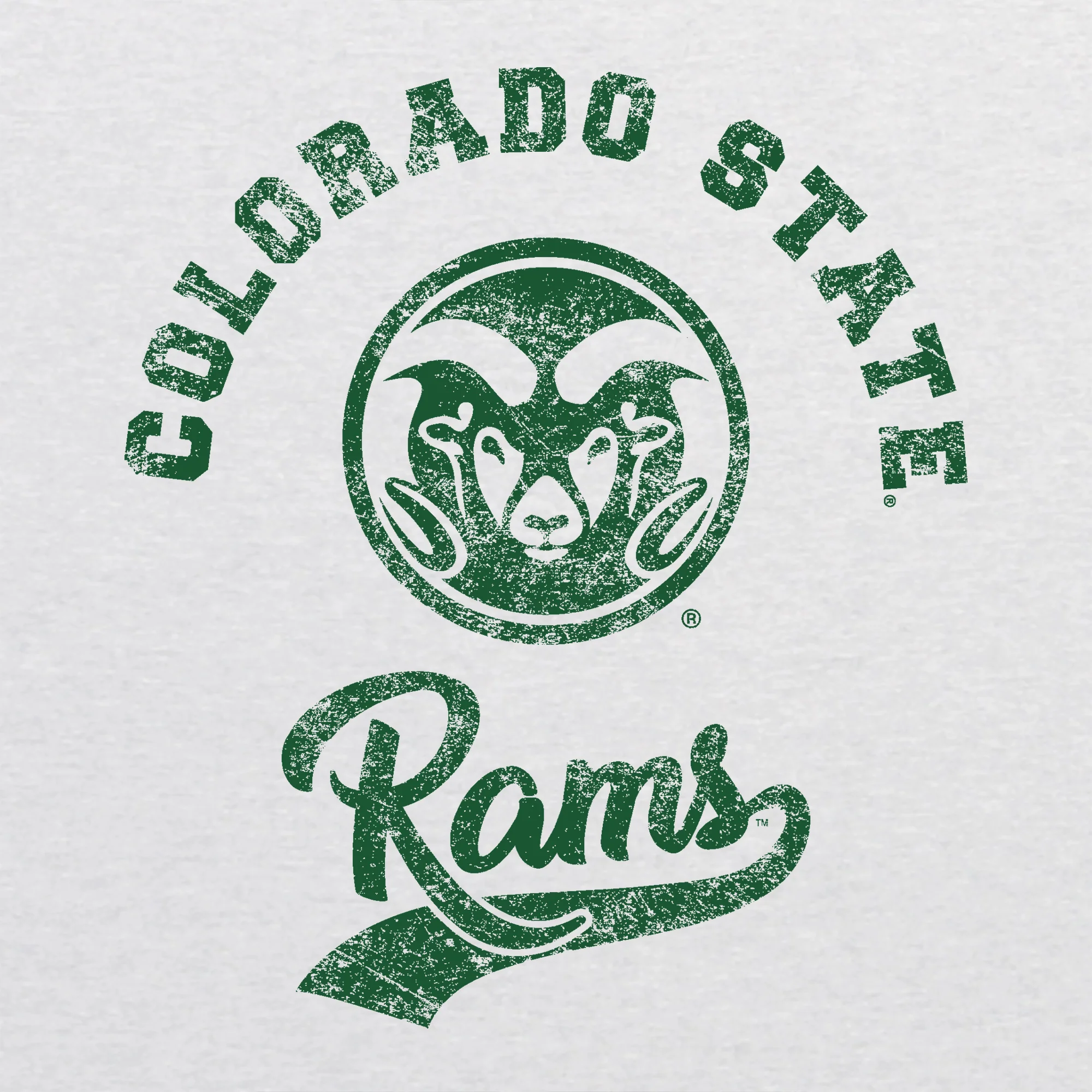 Colorado State Retro Script NLA Triblend - Heather White - Image 2