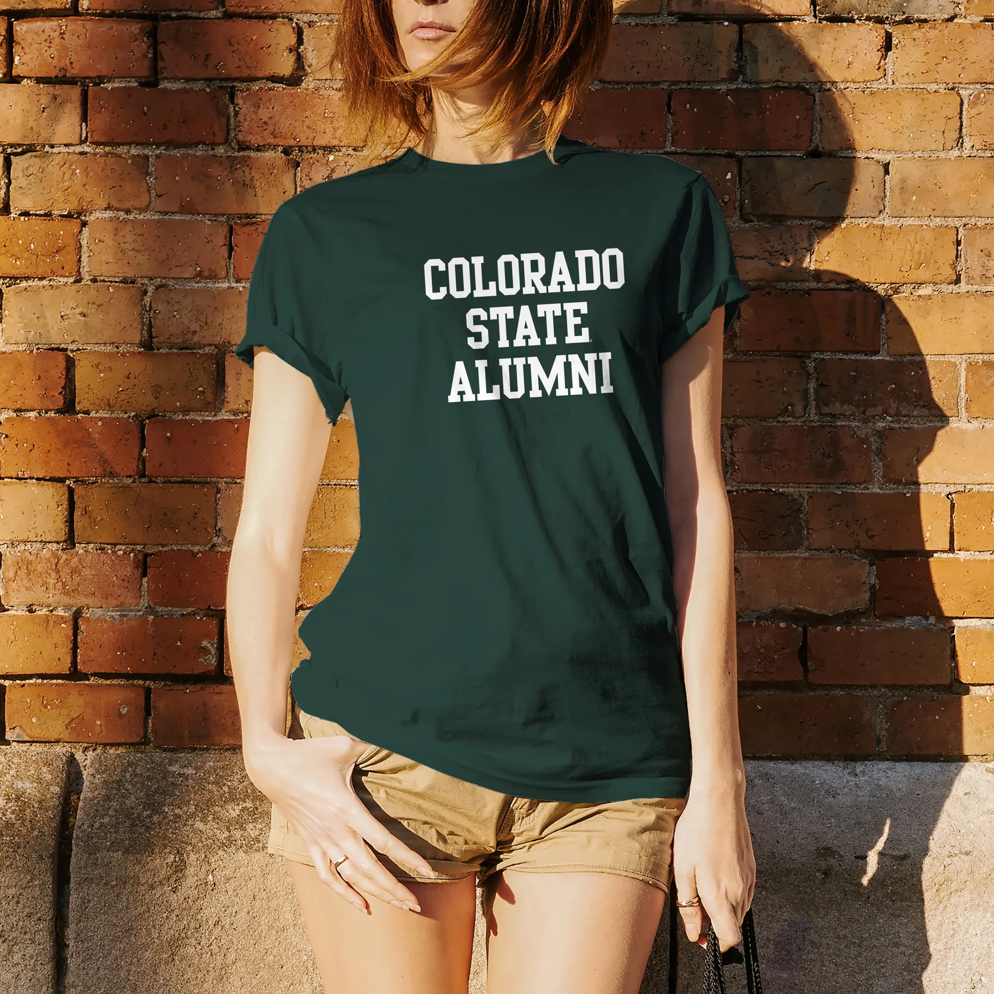 Colorado State University Rams Basic Block Alumni T Shirt - Forest - Image 4