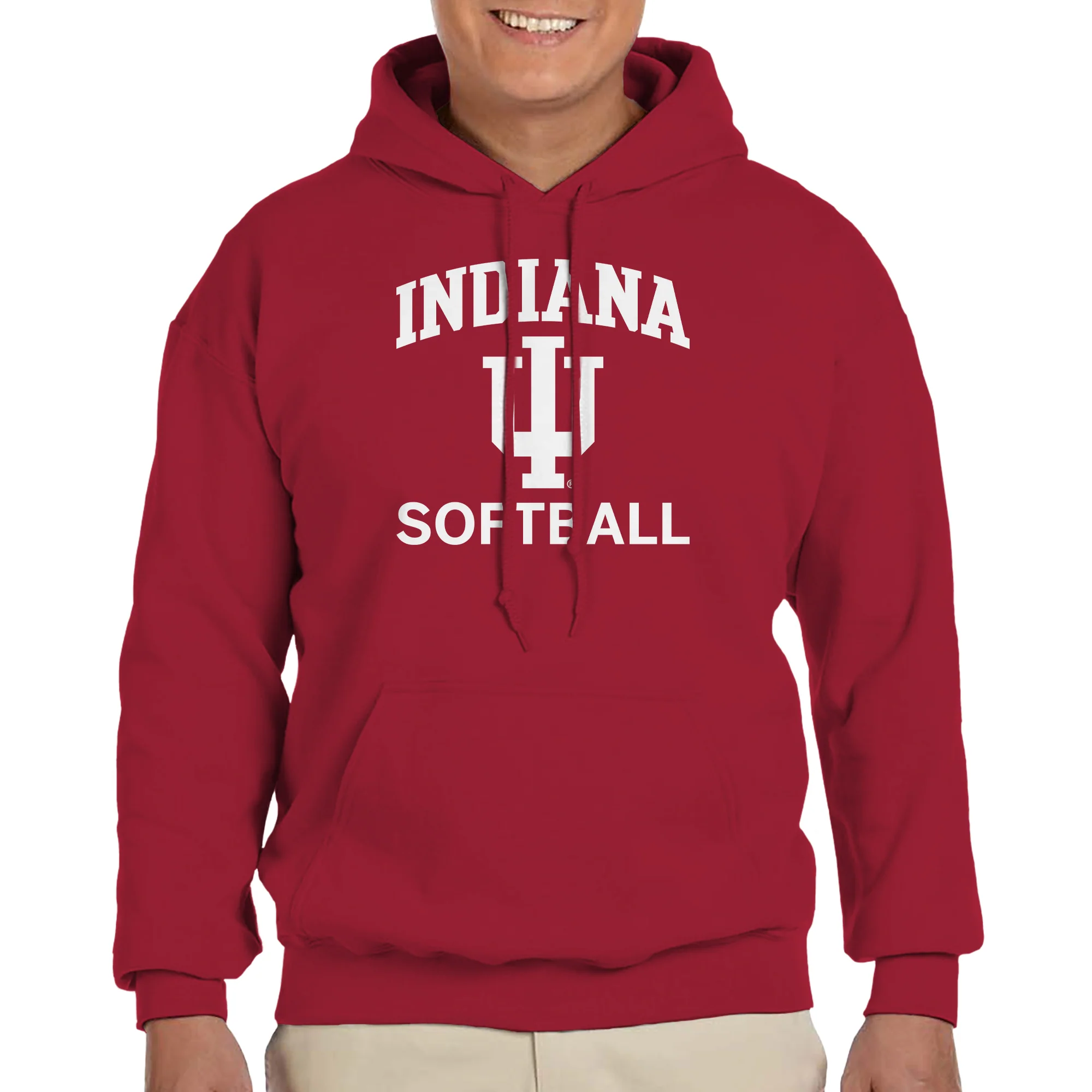 Indiana University Hoosiers Arch Logo Softball Hoodie - Cardinal - Image 3