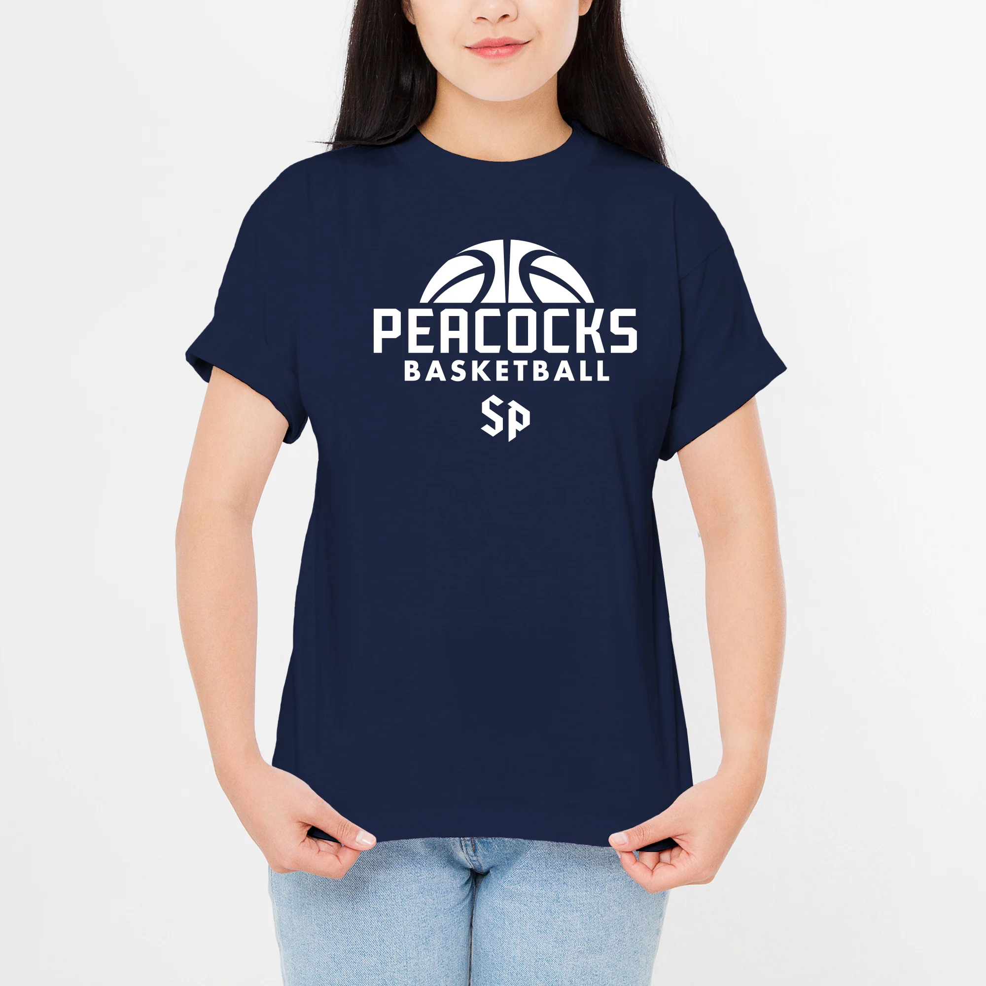 St Peter's University Peacocks Basketball Hype T-Shirt - Navy - Image 4