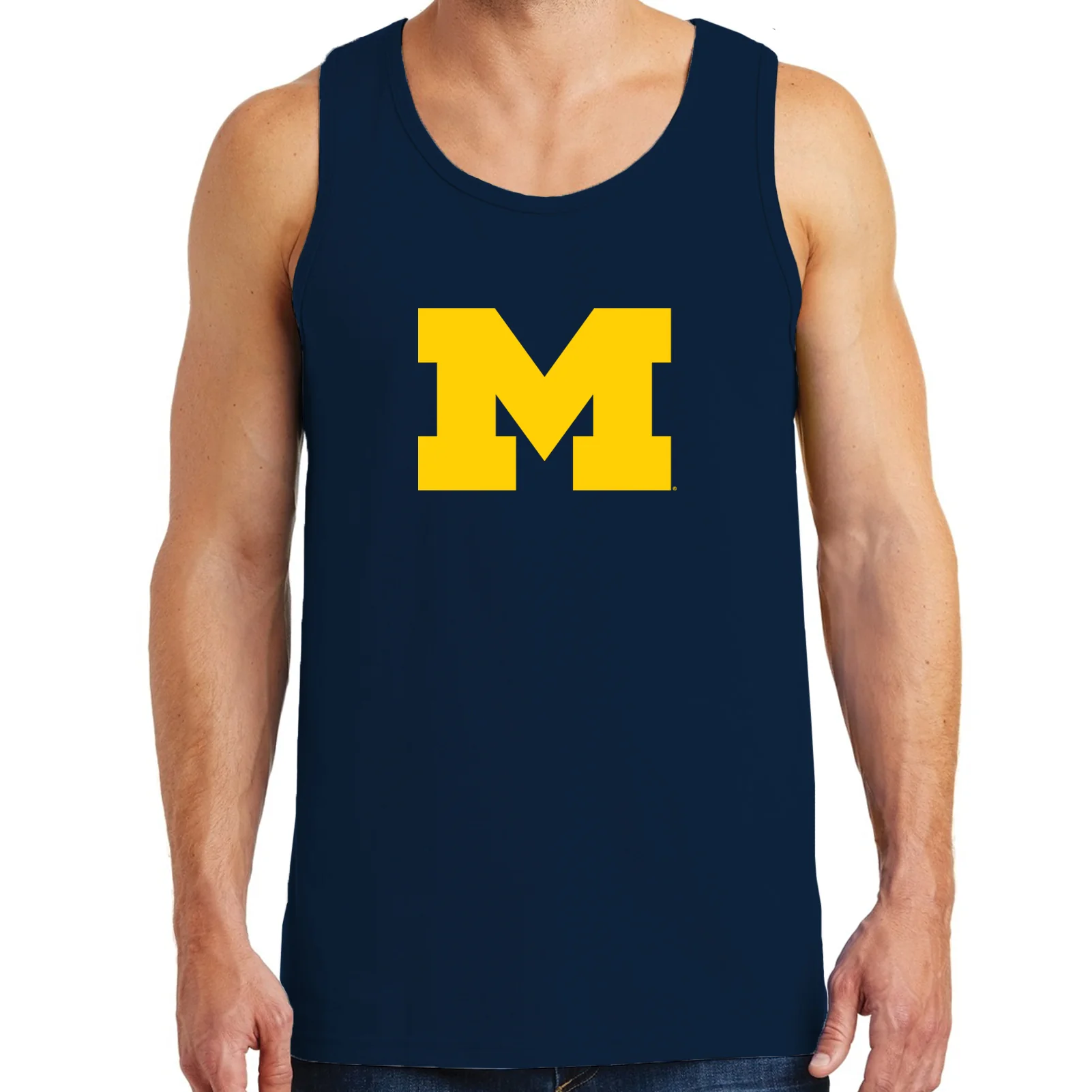 University of Michigan Wolverines Primary Logo Tank Top - Navy - Image 3
