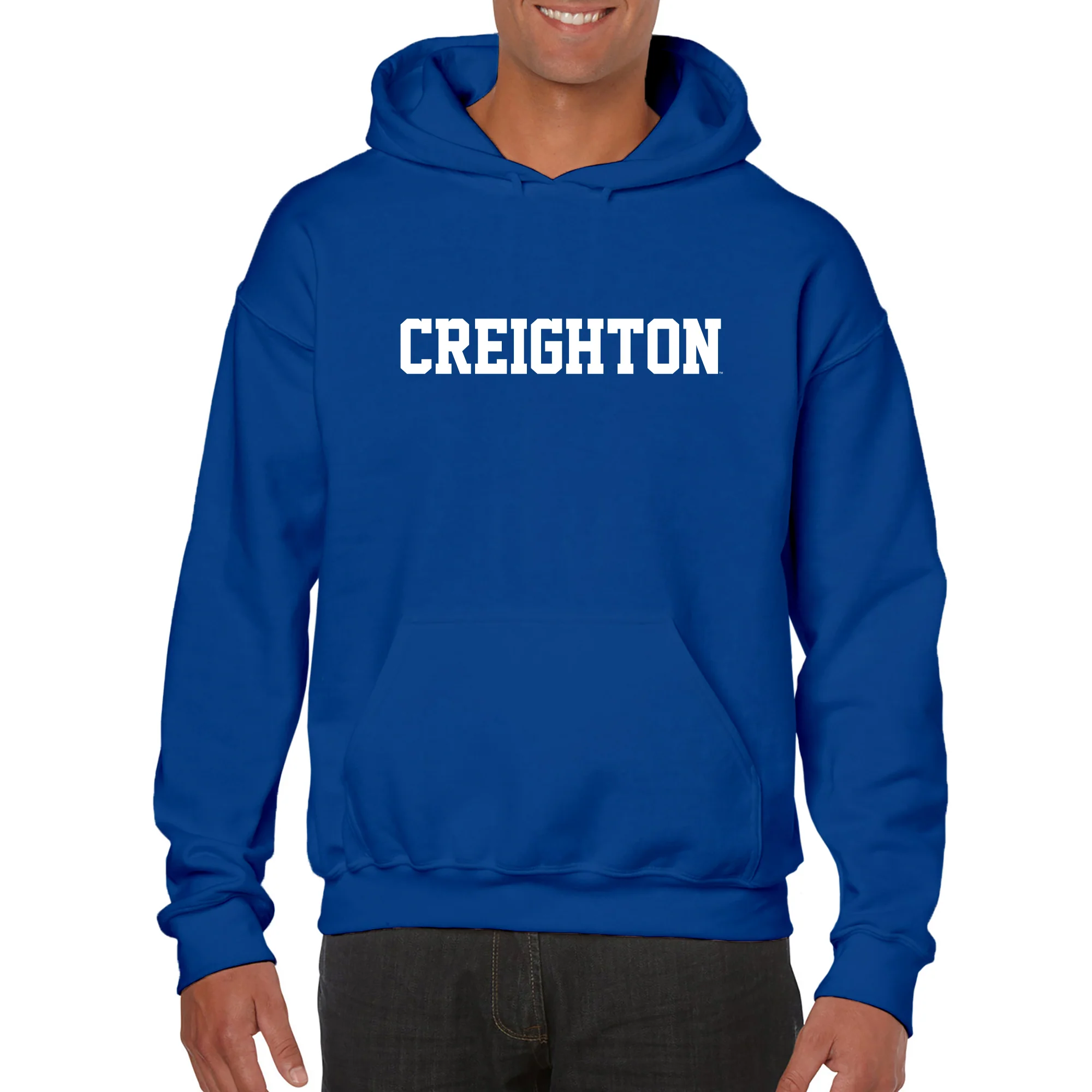 Creighton University Bluejays Basic Block Heavy Blend Hoodie - Royal - Image 3