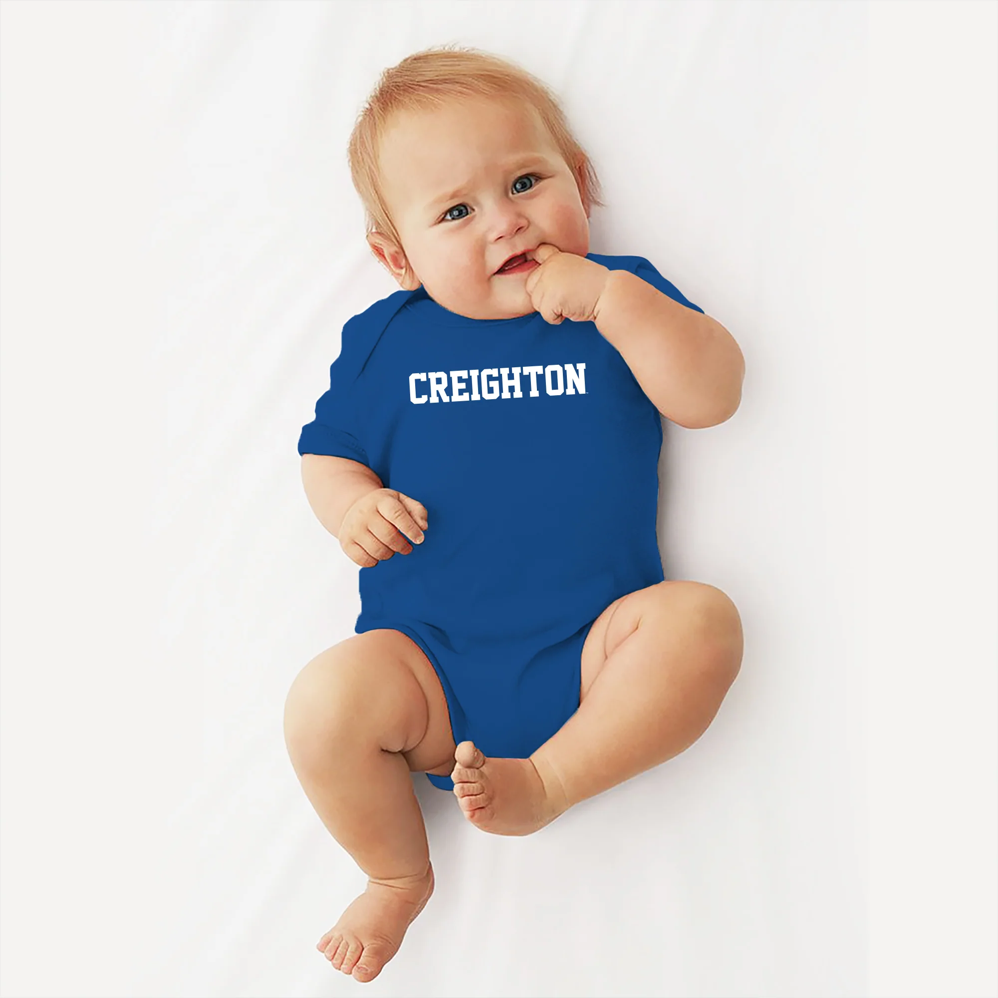 Creighton University Bluejays Basic Block Infant Creeper - Royal - Image 3