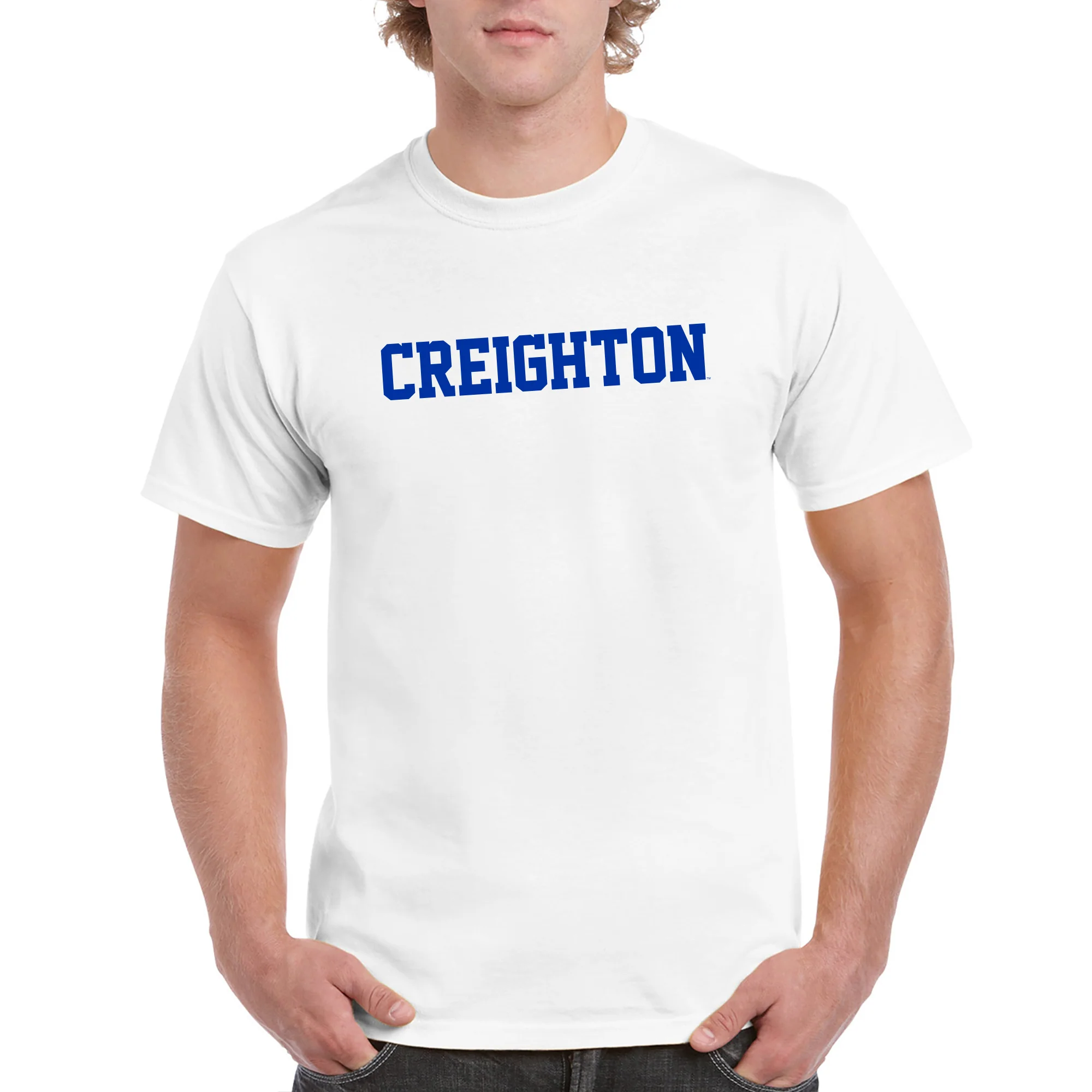 Creighton University Bluejays Basic Block Short Sleeve T Shirt - White - Image 3