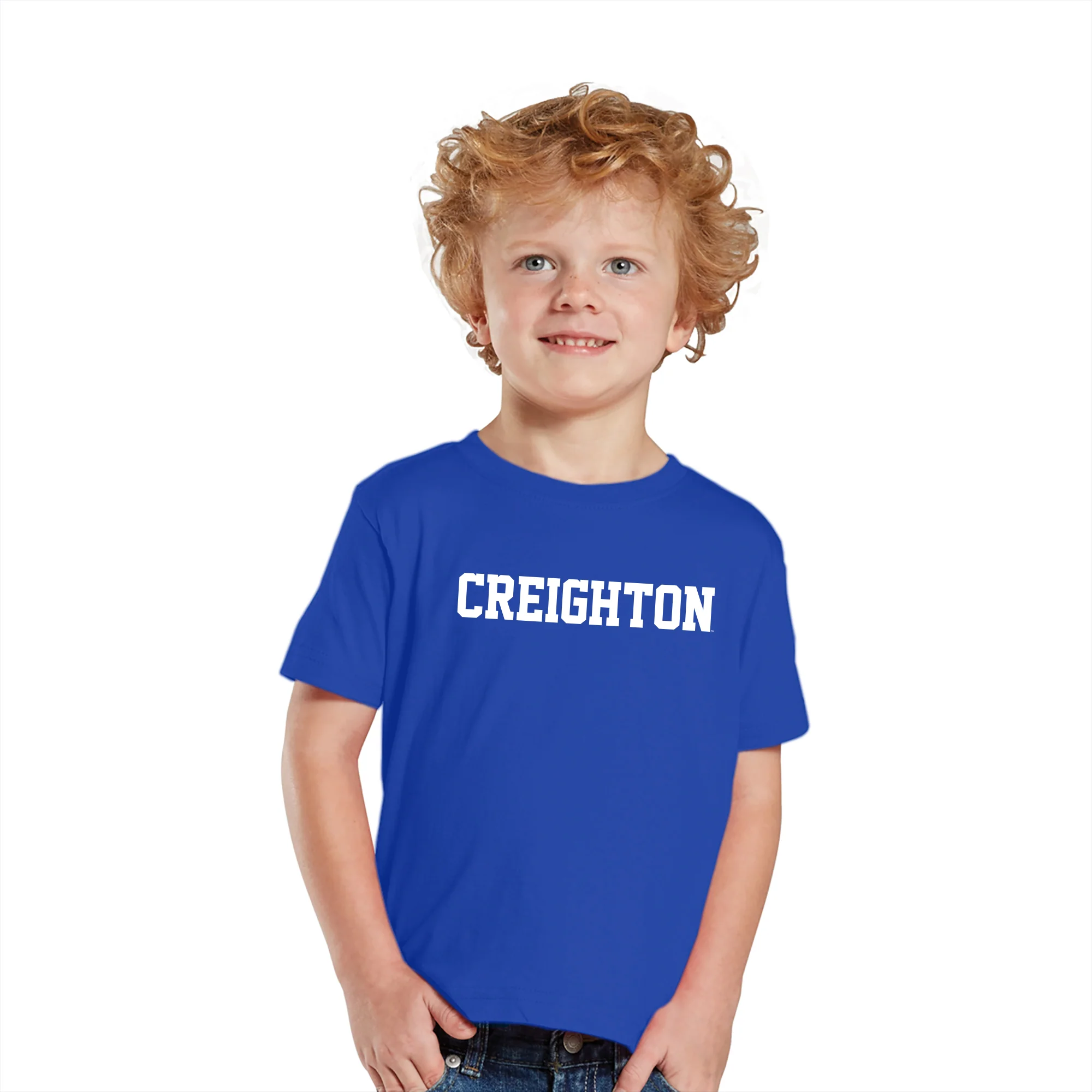 Creighton University Bluejays Basic Block Toddler Short Sleeve T Shirt - Royal - Image 3