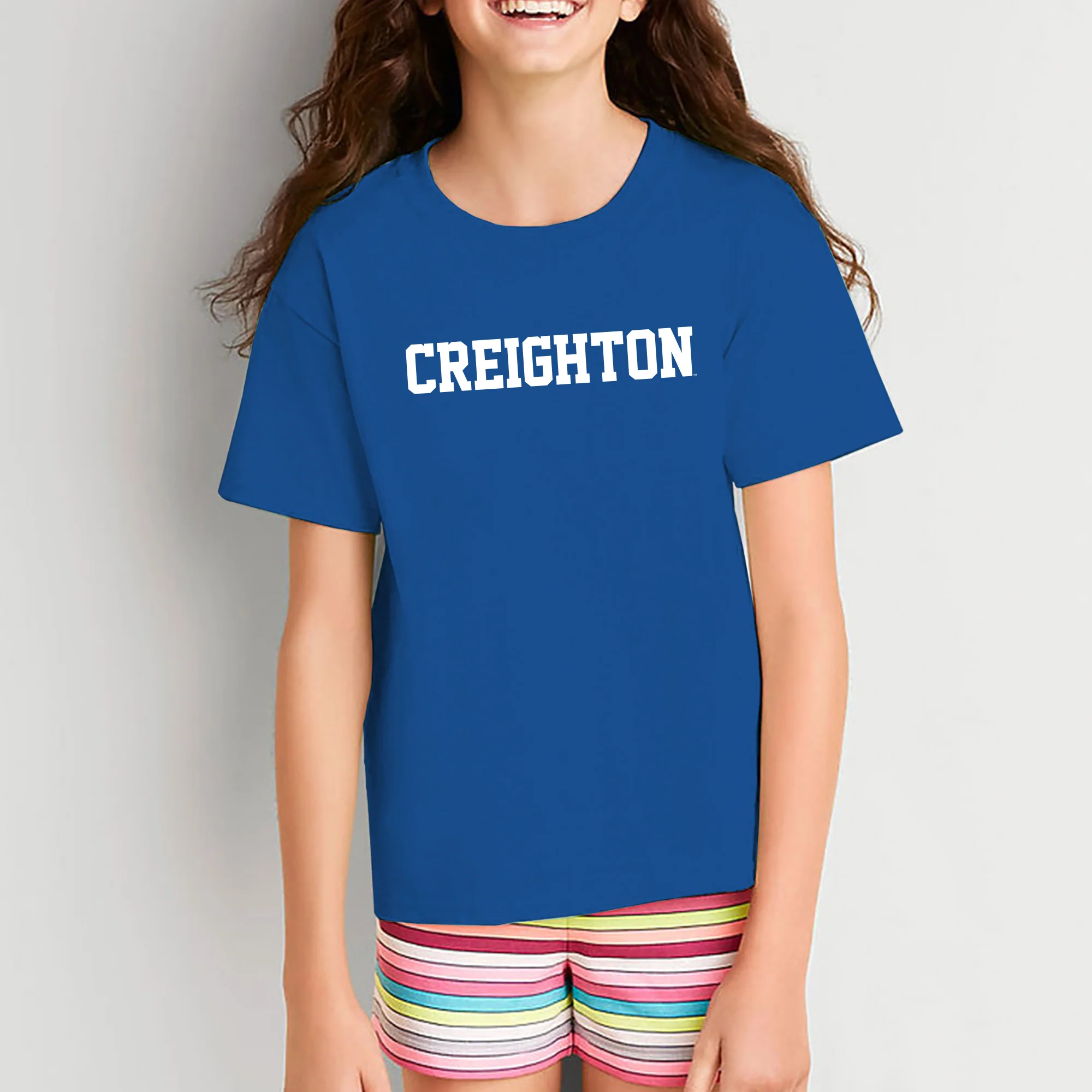 Creighton University Bluejays Basic Block Youth Short Sleeve T Shirt - Royal - Image 4