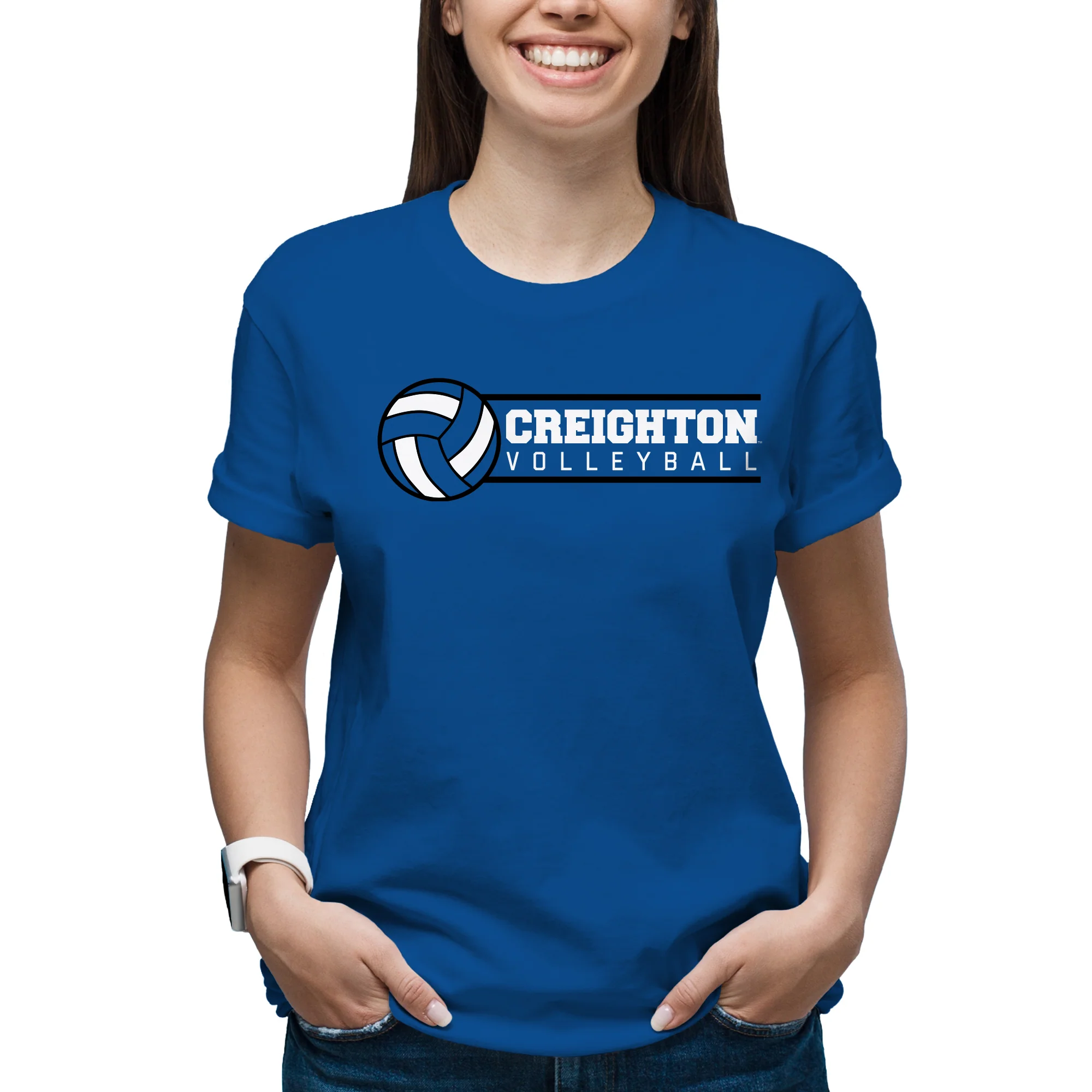 Creighton Bluejays Volleyball Spotlight T Shirt - Royal - Image 4