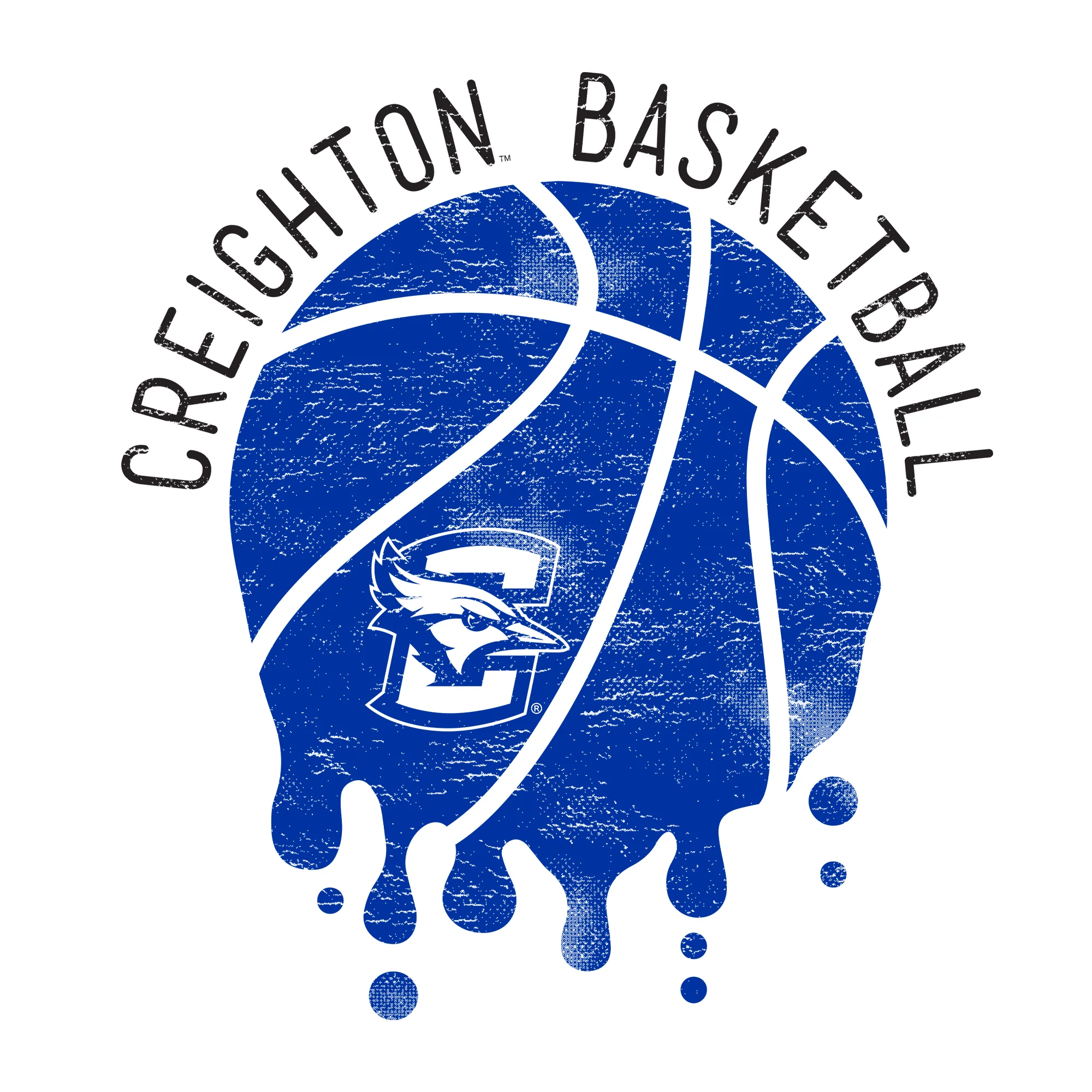 Creighton University Bluejays Basketball Dribble Basic Cotton Short Sleeve T Shirt - White - Image 2
