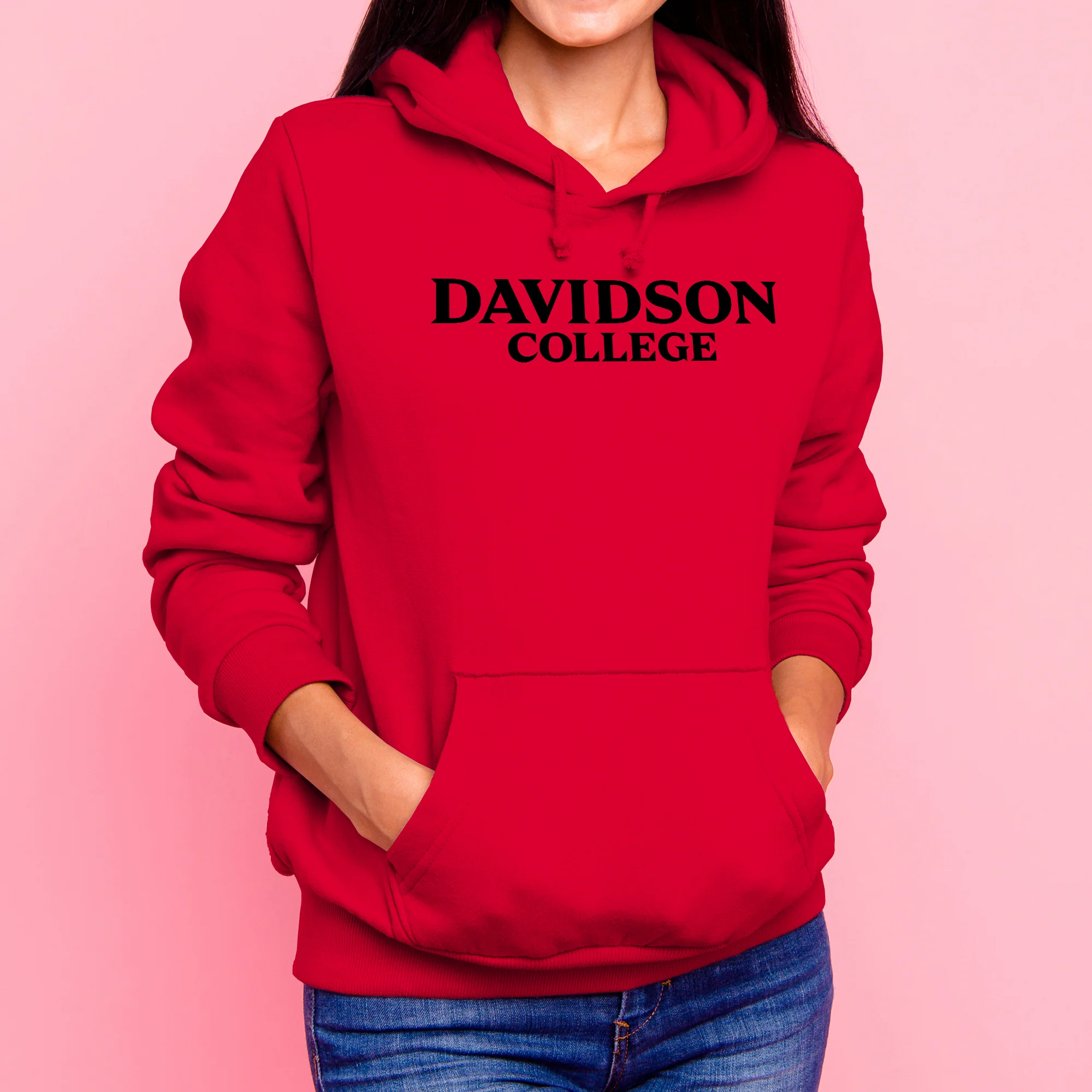 Davidson Wildcats Basic Block Hoodie - Red - Image 4