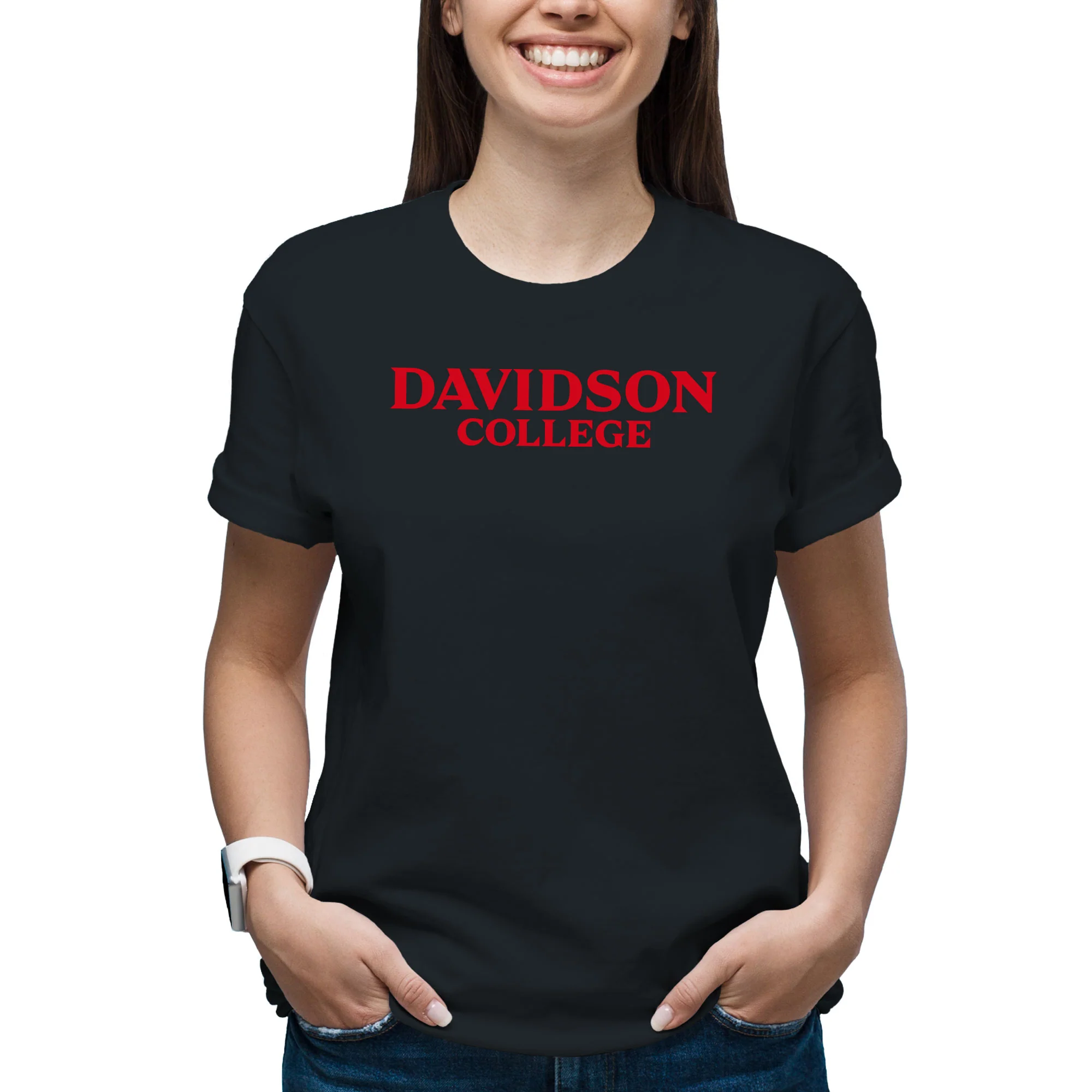 Davidson Wildcats Basic Block T Shirt - Black - Image 4