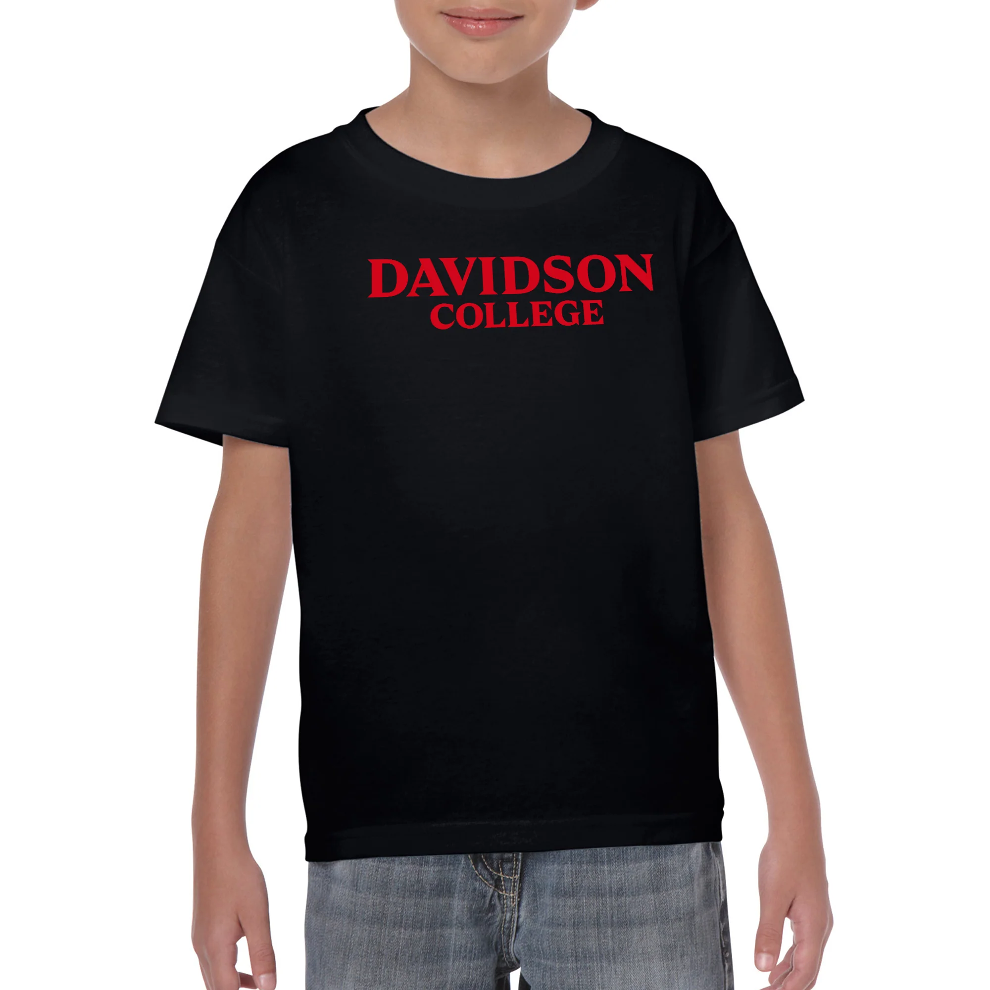 Davidson Wildcats Basic Block Youth T Shirt - Black - Image 3