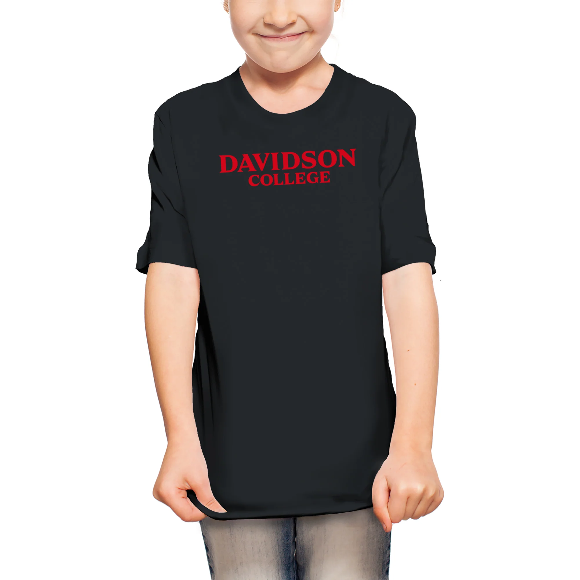 Davidson Wildcats Basic Block Youth T Shirt - Black - Image 4