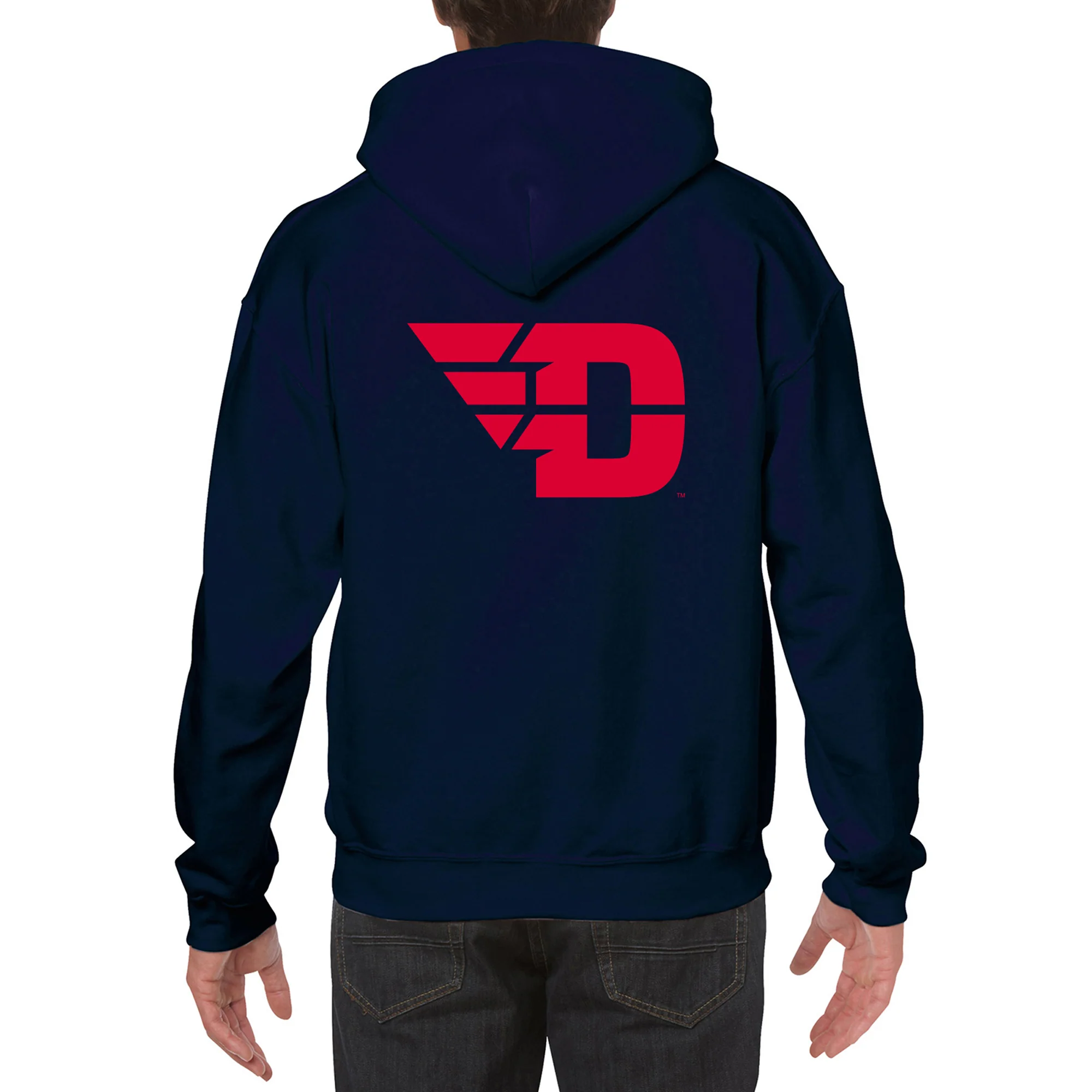 Dayton Front Back Print Hoodie - Navy - Image 5