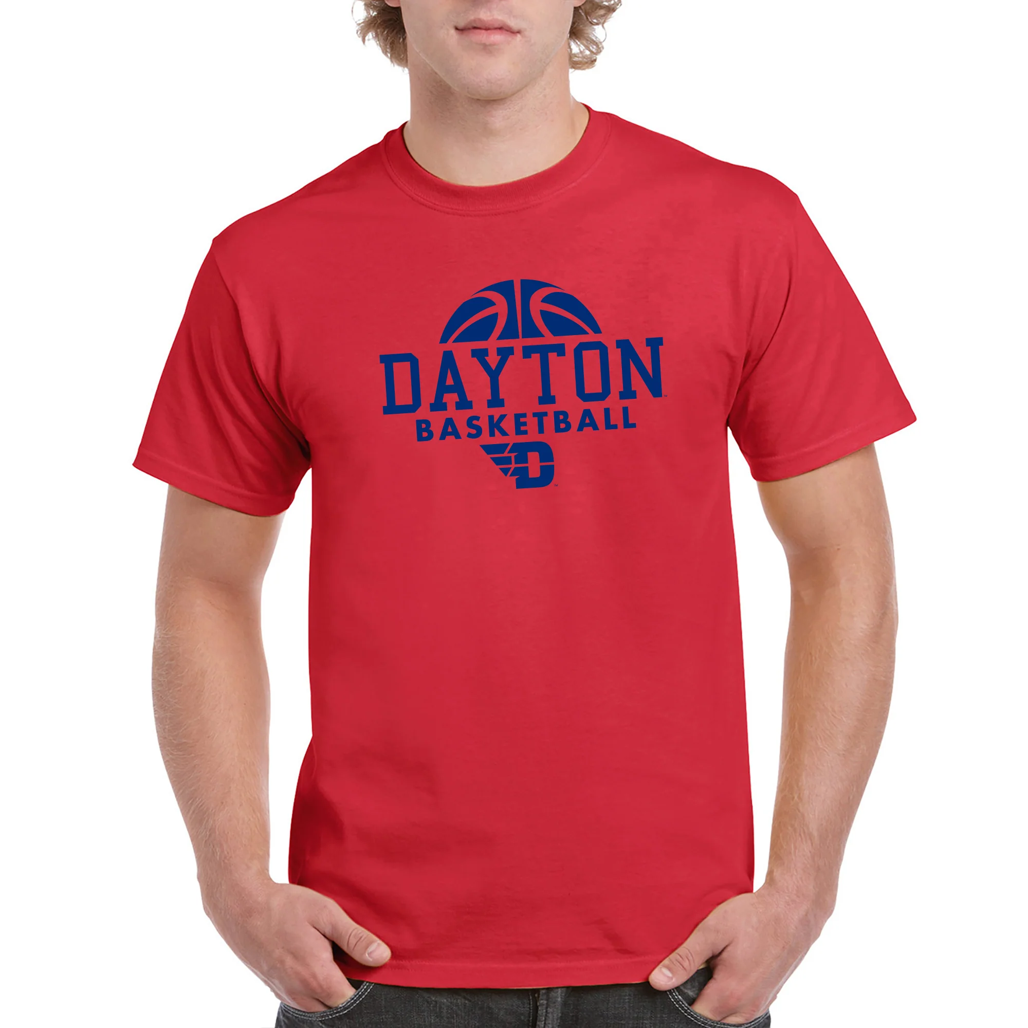 University of Dayton Flyers Basketball Hype Short Sleeve T Shirt - Red - Image 3