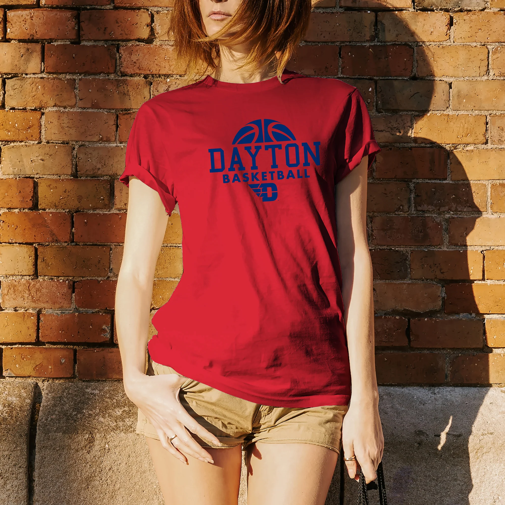 University of Dayton Flyers Basketball Hype Short Sleeve T Shirt - Red - Image 4