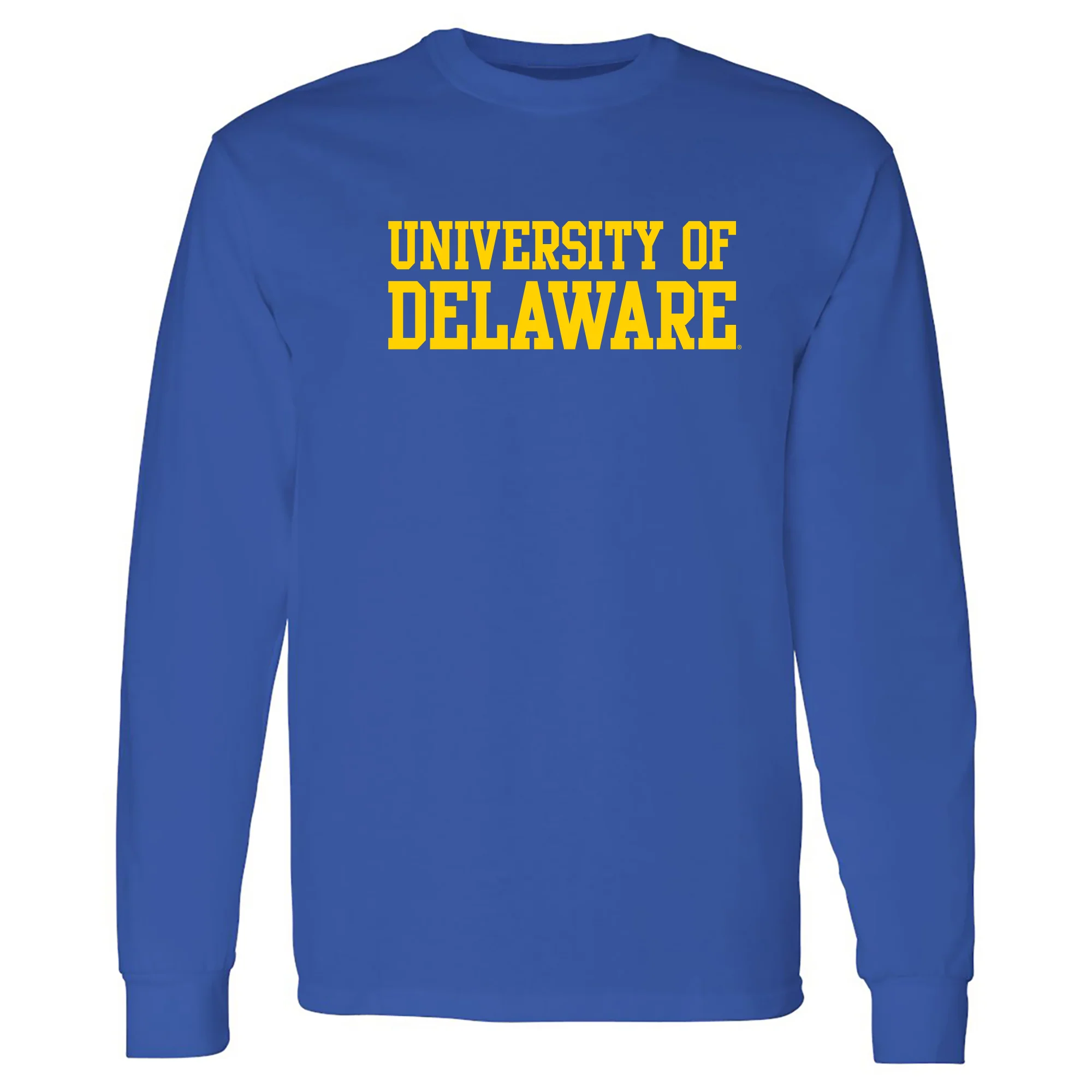 Delaware Blue Hens Basic Block Long Sleeve T Shirt - Royal