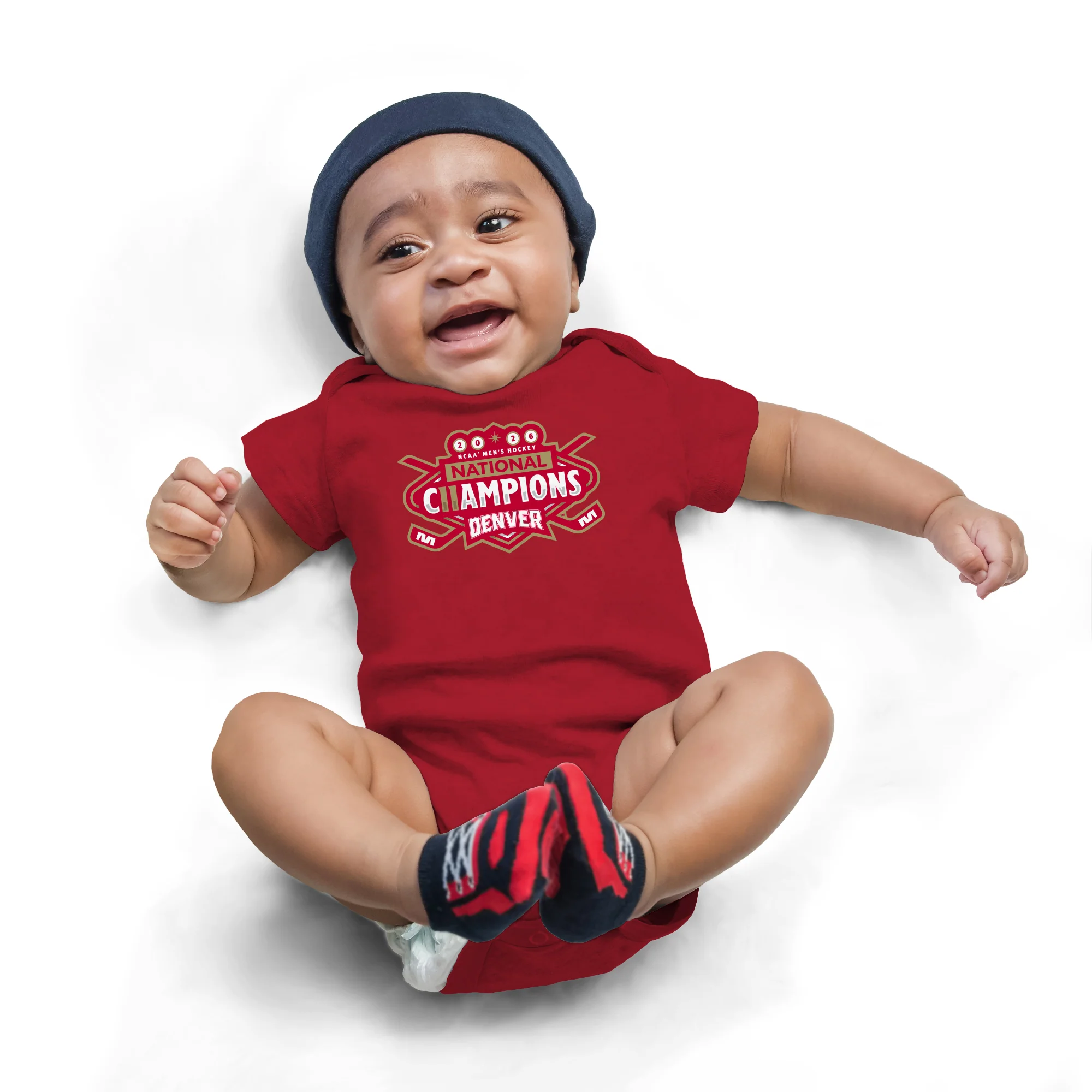 Denver 2026 Hockey National Champions Logo Infant Creeper - Image 4