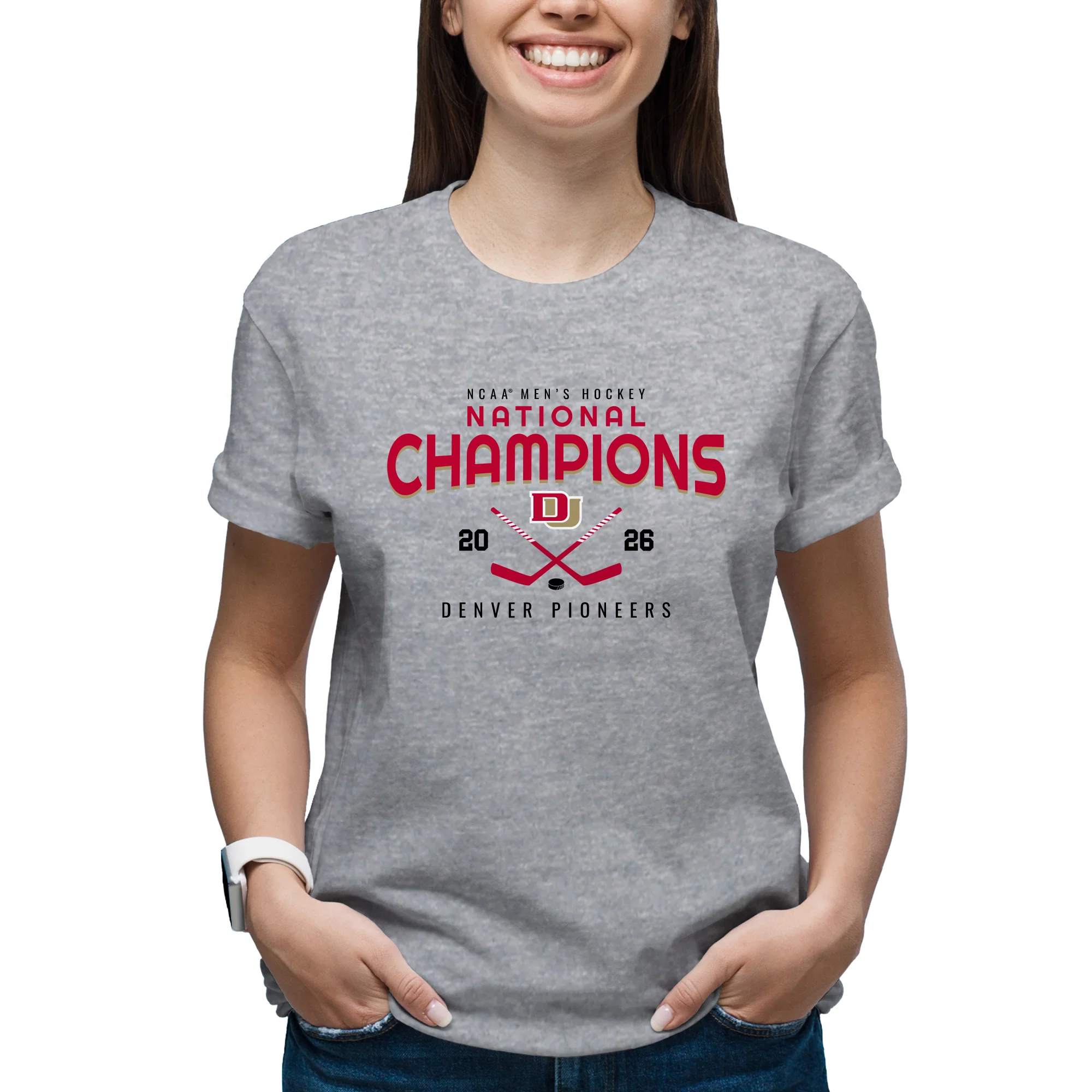 Denver 2026 Hockey National Champions Rounded T-Shirt - Image 5