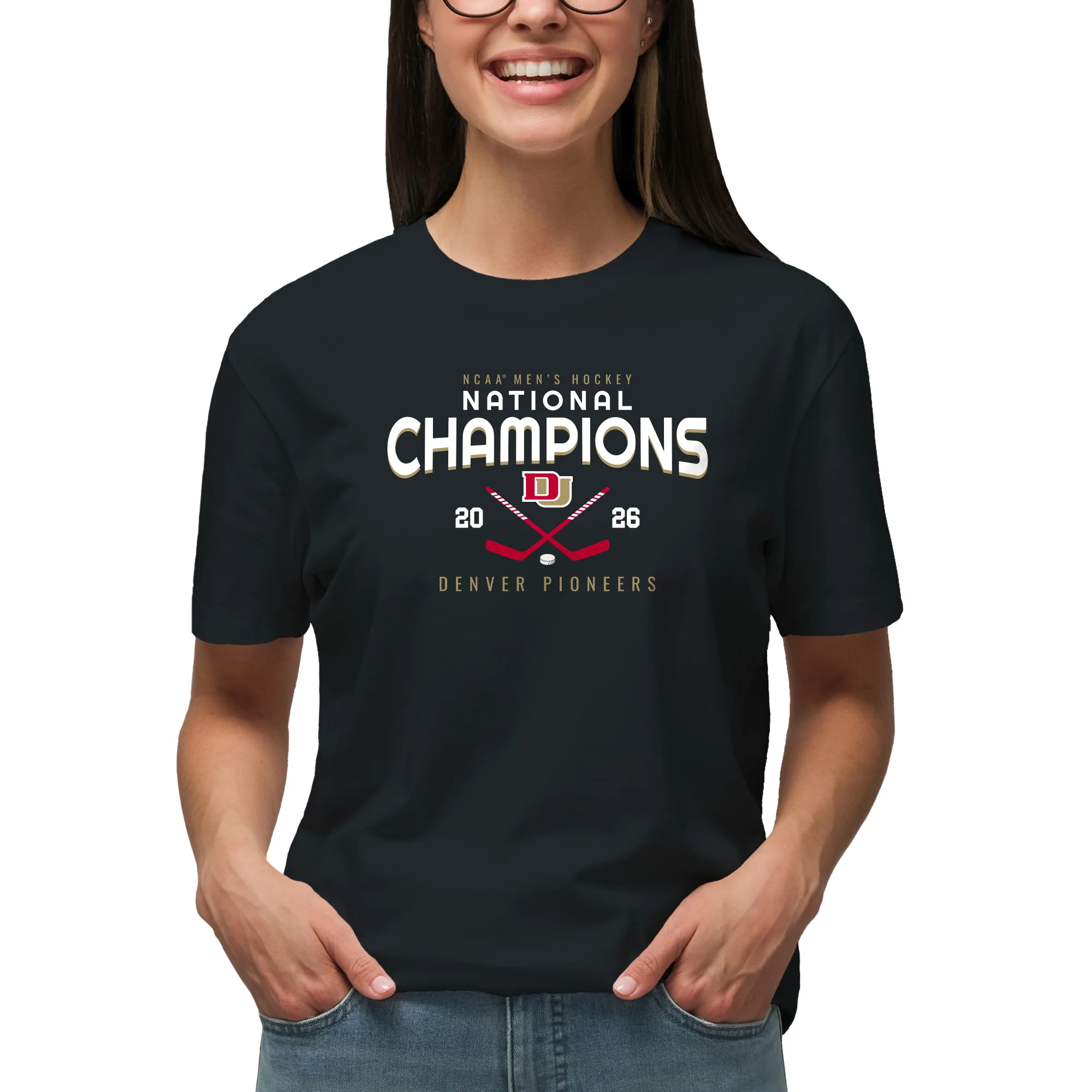 Denver 2026 Hockey National Champions Rounded T-Shirt - Image 8