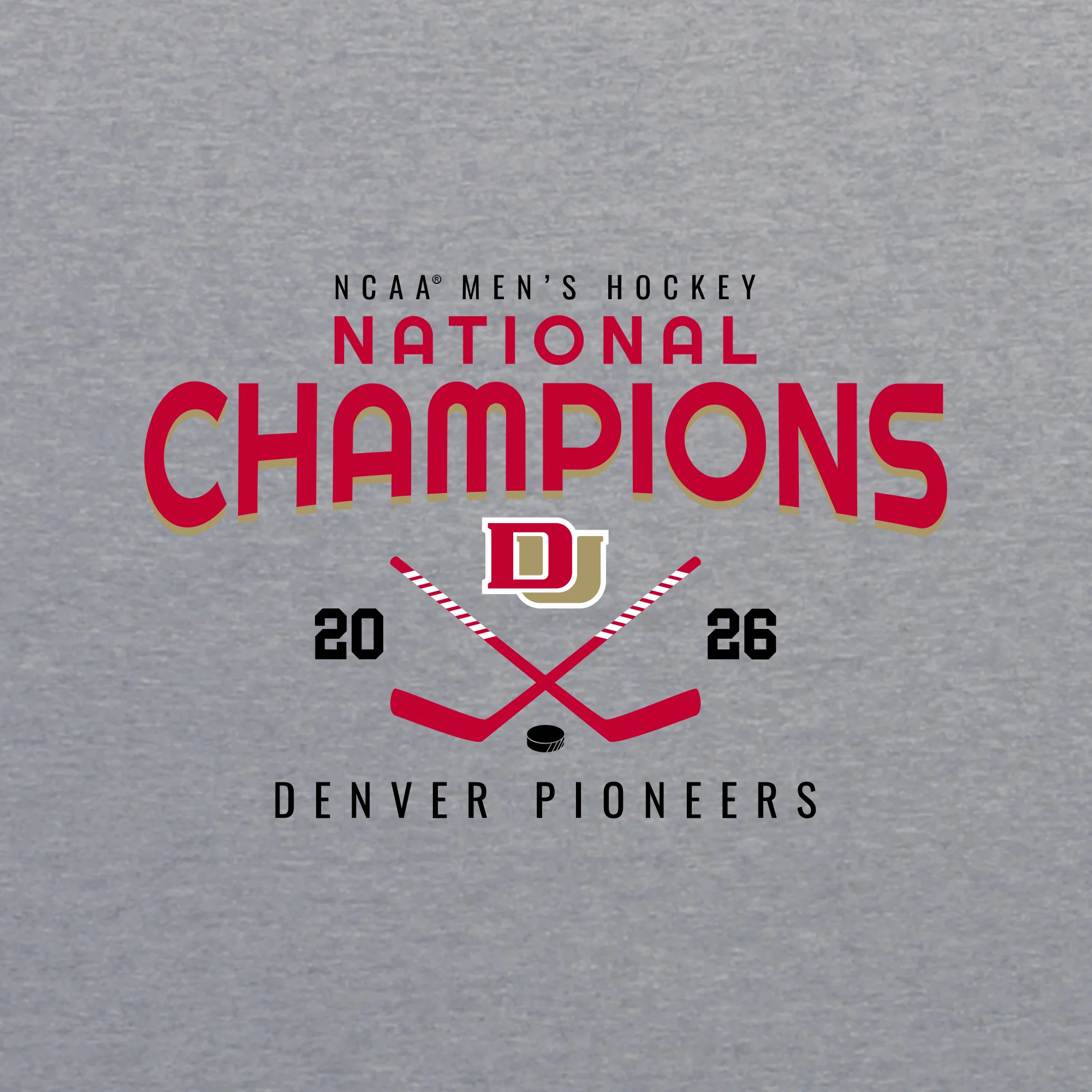 Denver 2026 Hockey National Champions Rounded Triblend T-Shirt - Image 3