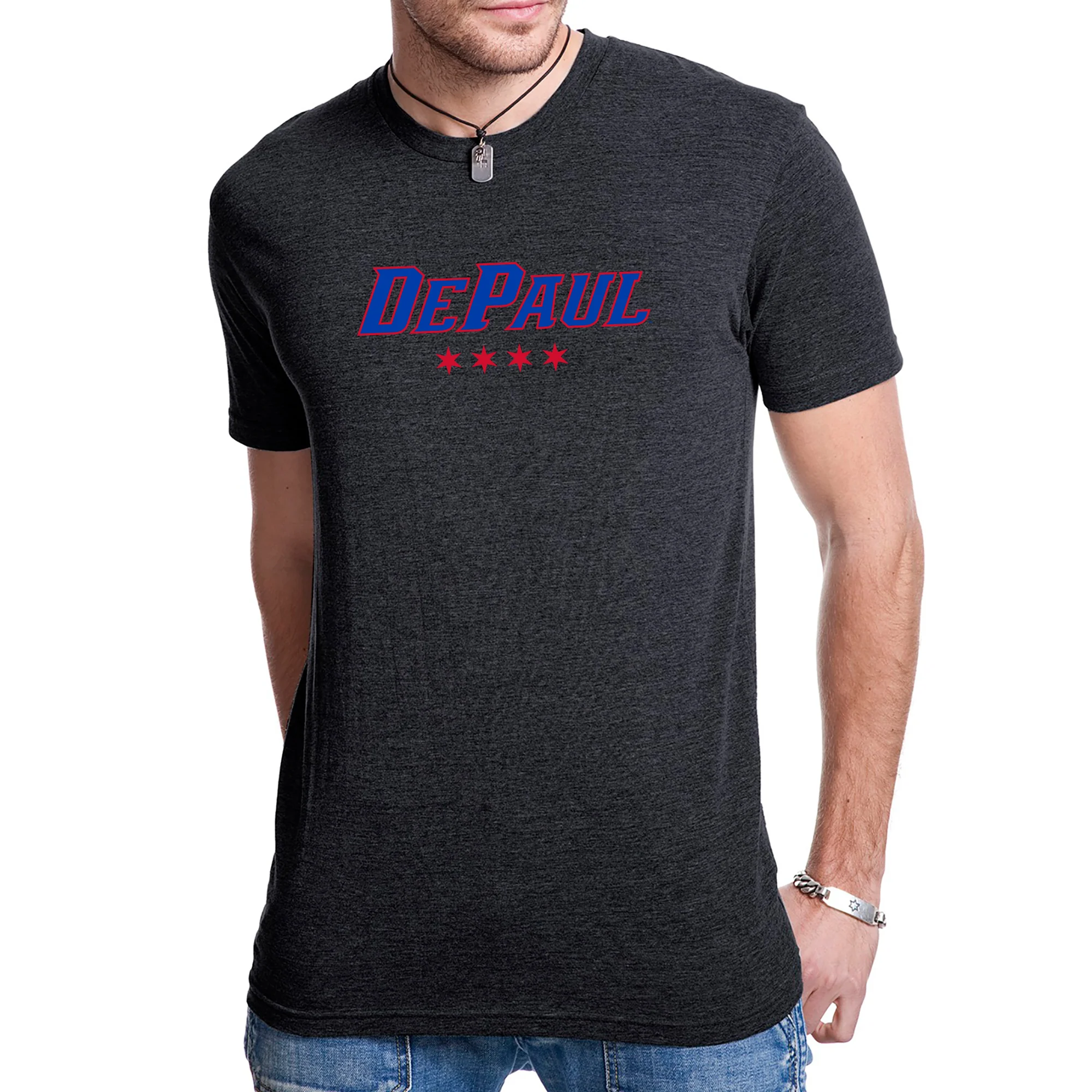 DePaul Athletic Wordmark NLA Triblend T-Shirt - Image 11