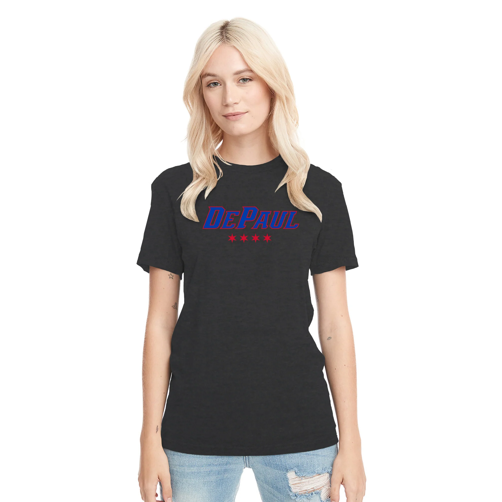 DePaul Athletic Wordmark NLA Triblend T-Shirt - Image 12