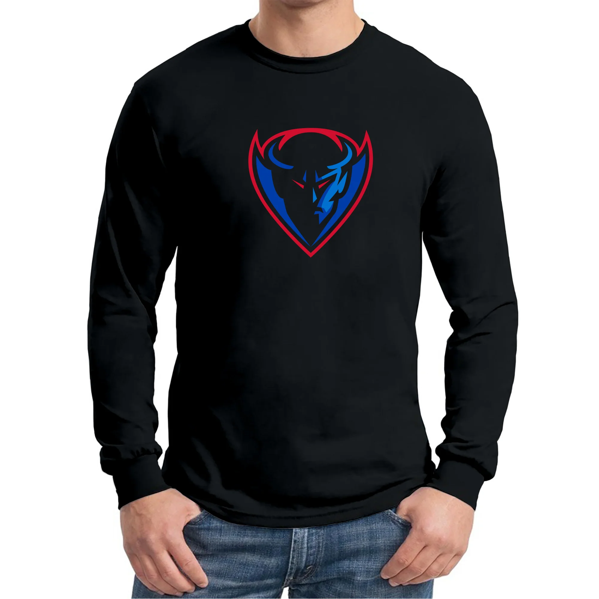 DePaul Primary Logo Long Sleeve - Black - Image 3
