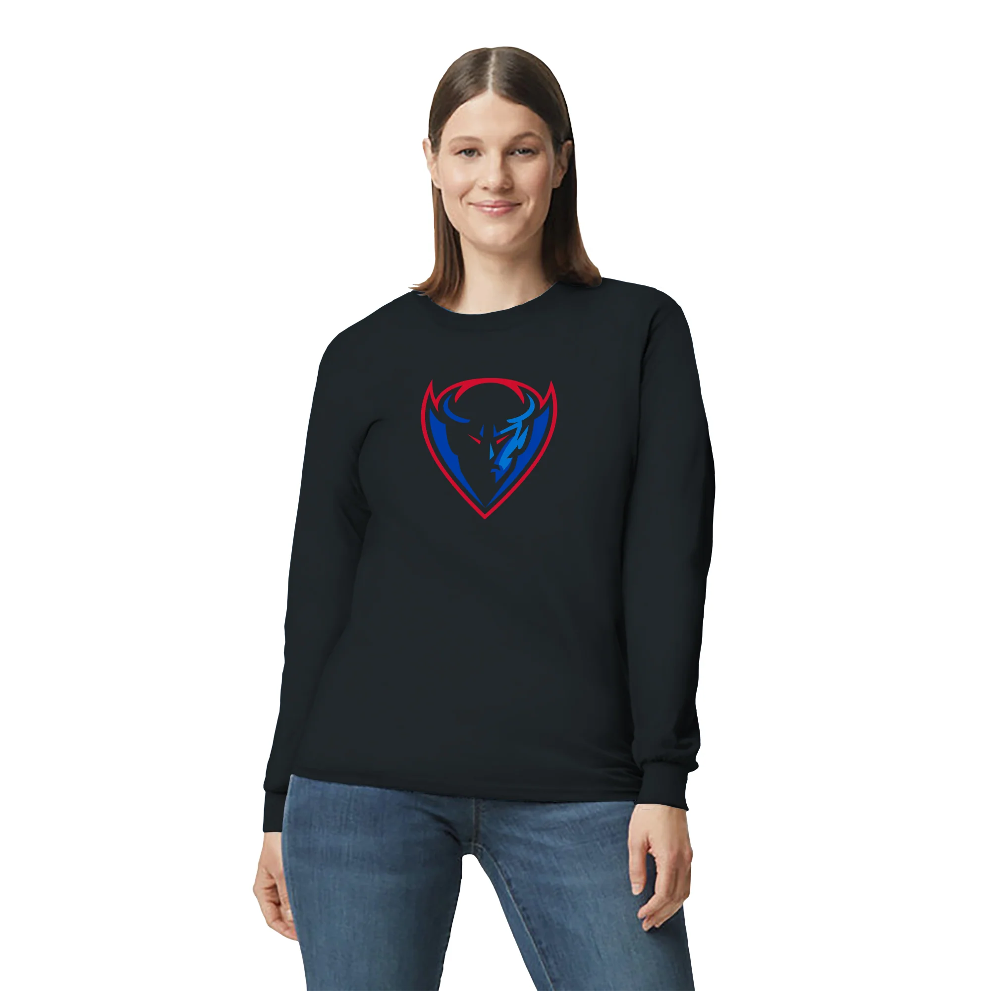 DePaul Primary Logo Long Sleeve - Black - Image 4