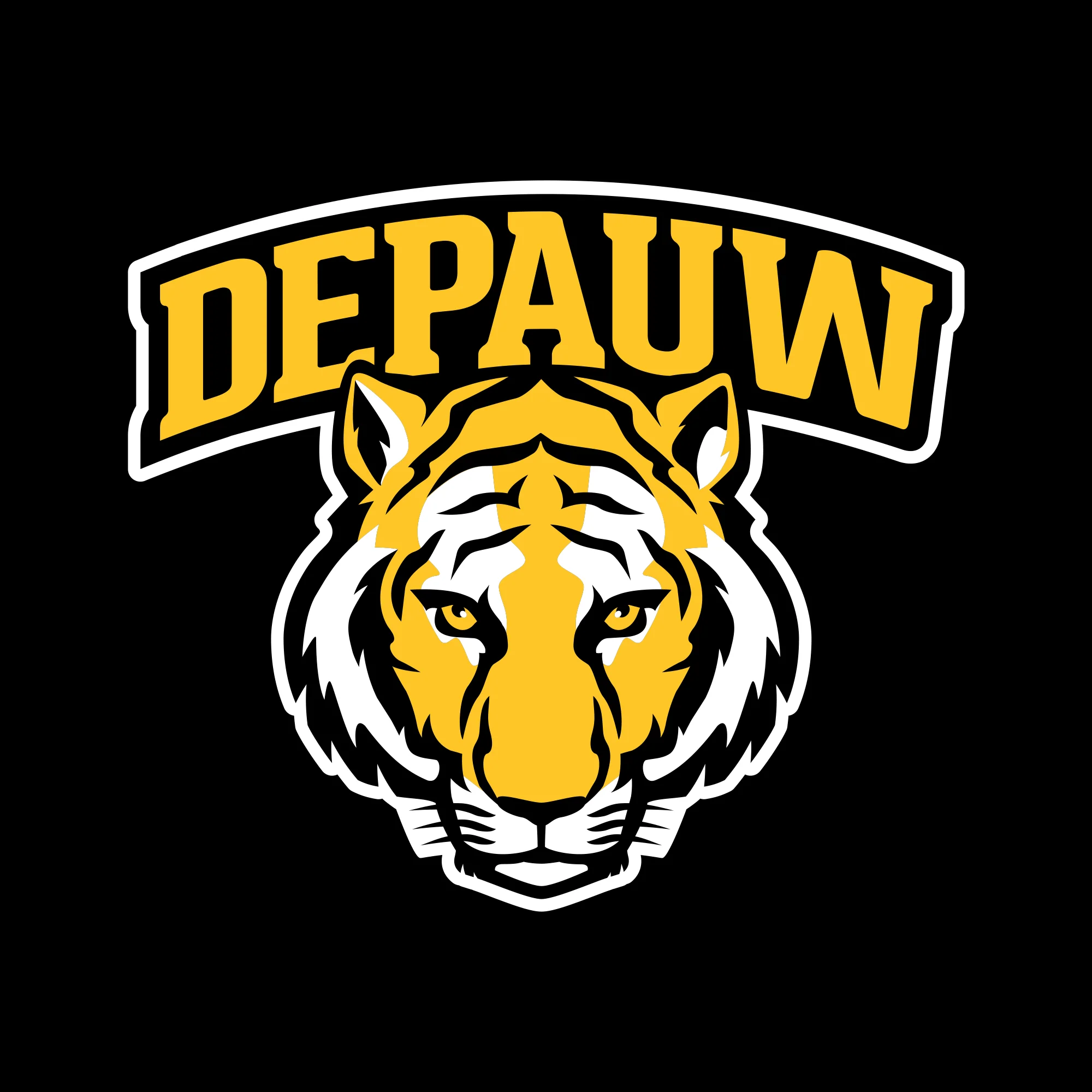 DePauw University Tigers Arch Logo Creeper - Black - Image 2