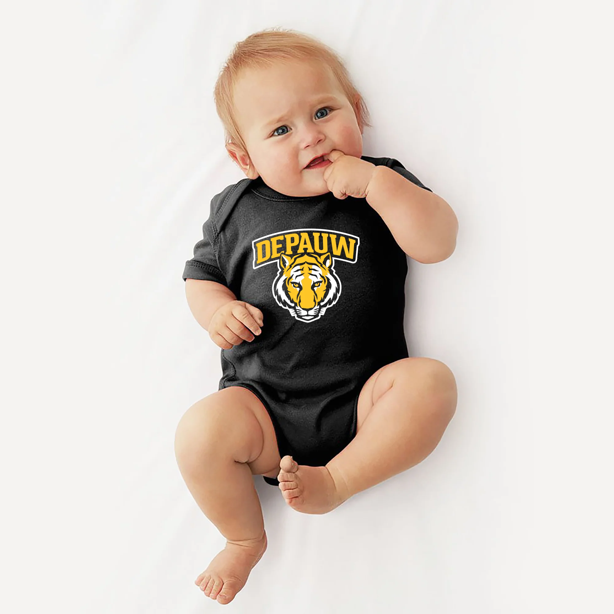 DePauw University Tigers Arch Logo Creeper - Black - Image 3
