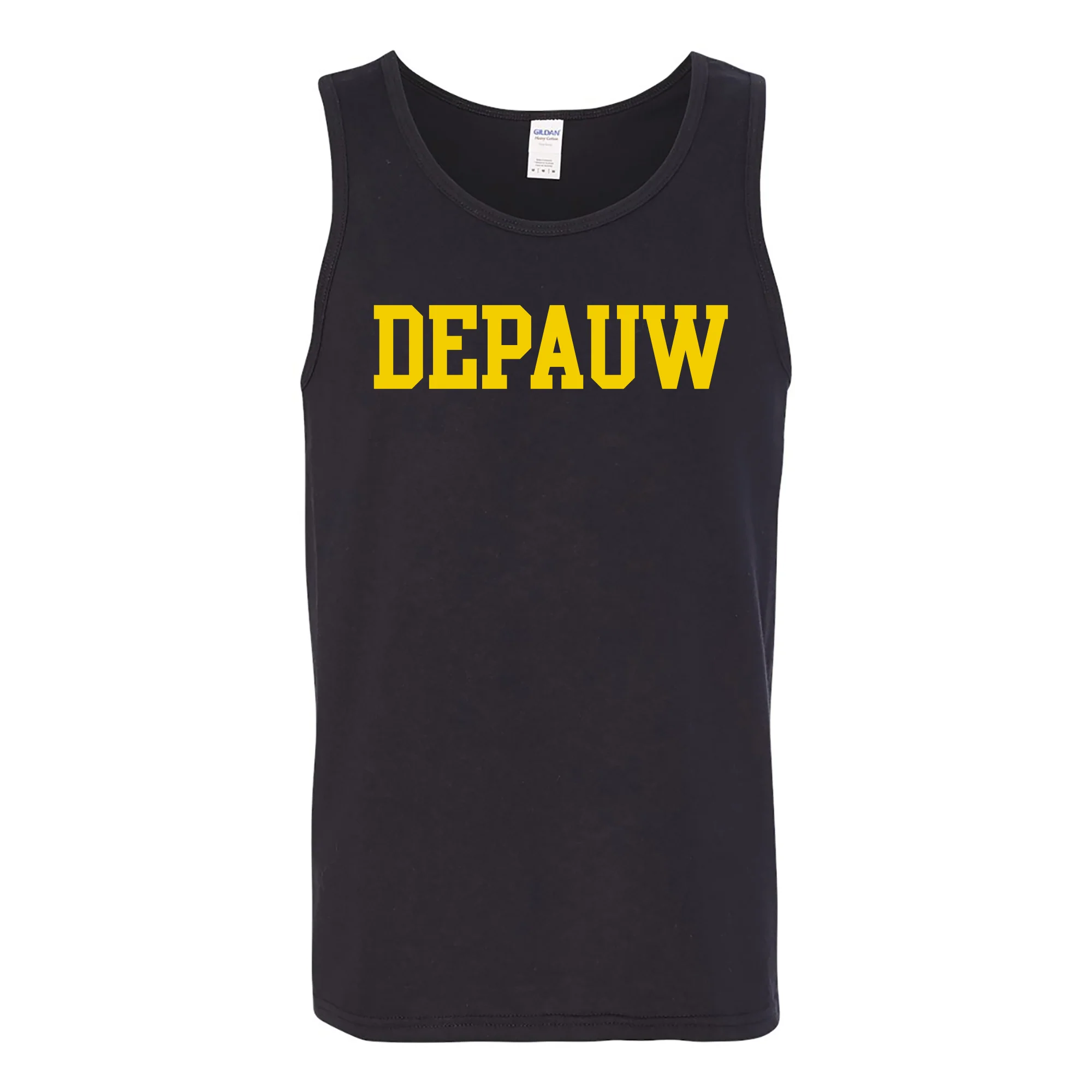 DePauw University Tigers Basic Block Tank Top - Black