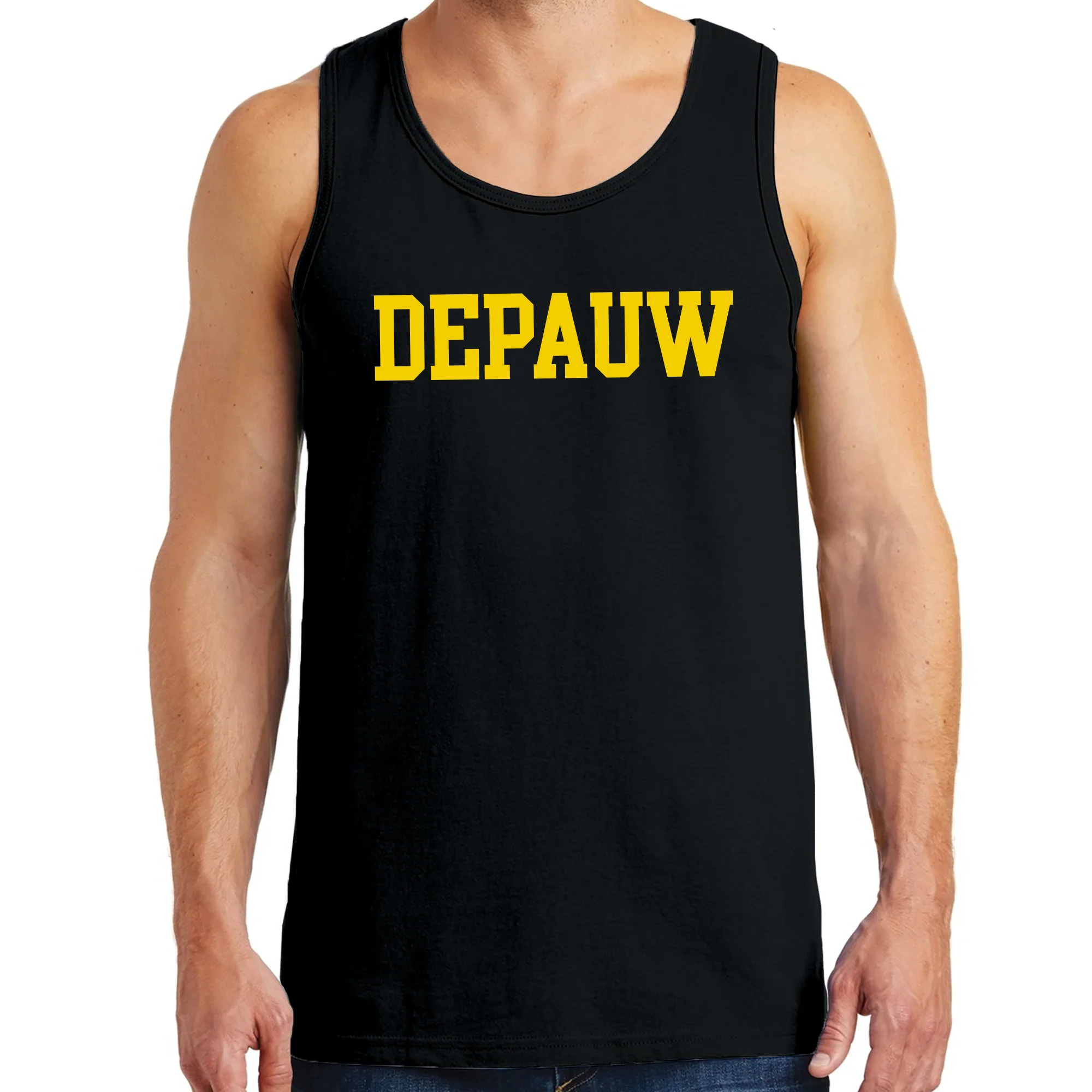 DePauw University Tigers Basic Block Tank Top - Black - Image 3