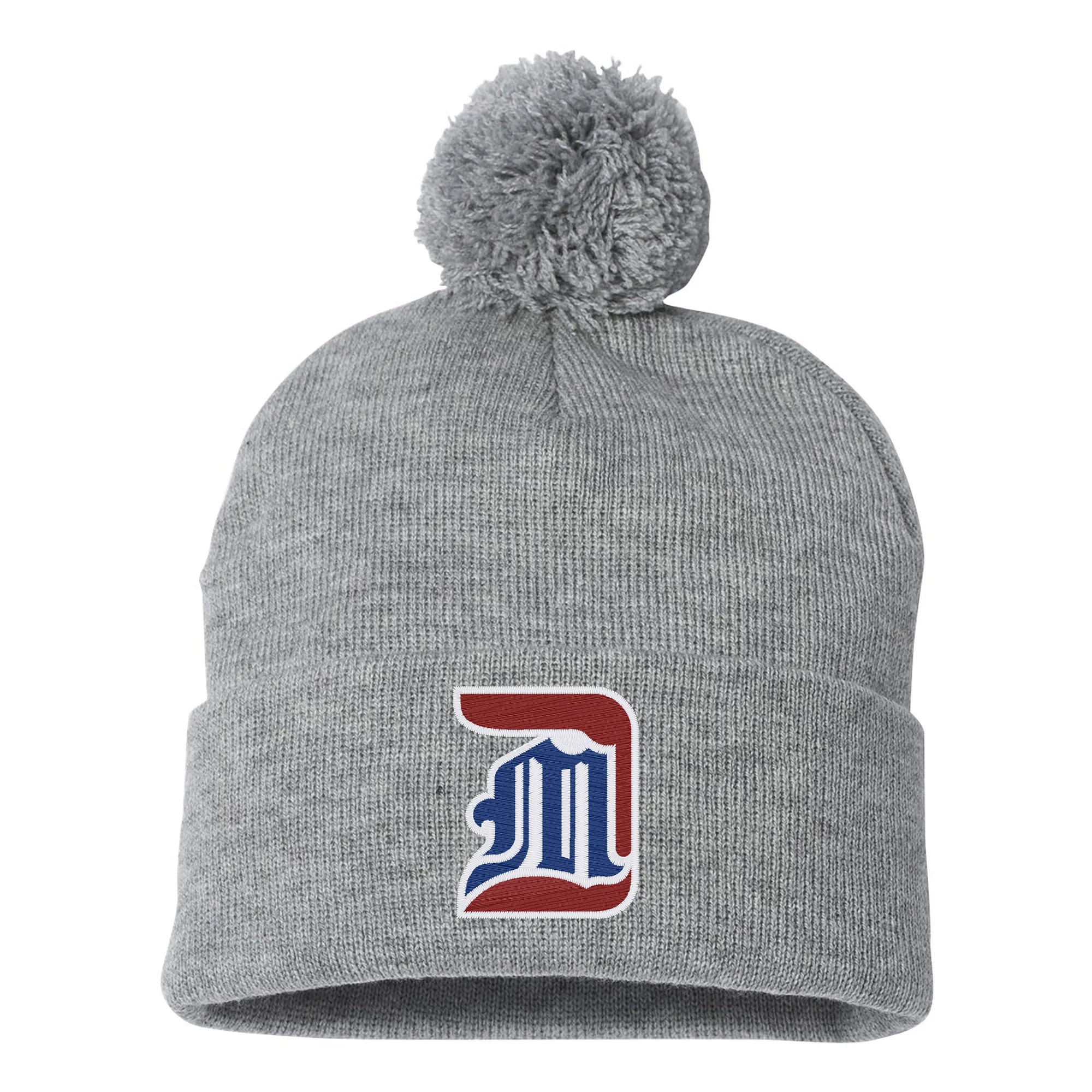 Detroit Mercy Primary Logo EMB Pom Pom Beanie - Image 2