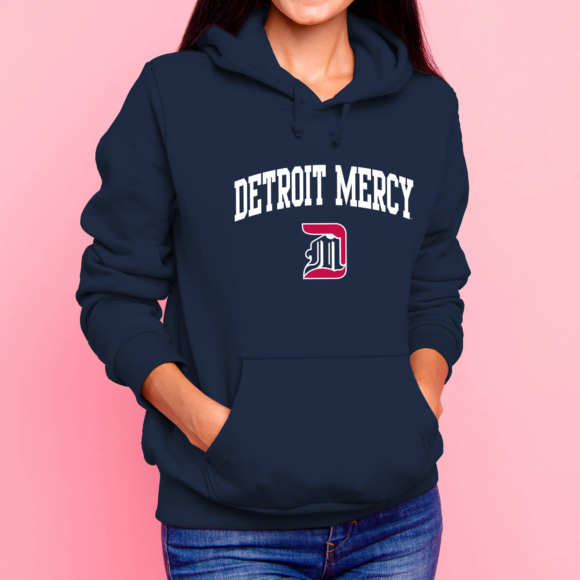 Detroit Mercy Titans Arch Logo Hoodie - Navy - Image 4