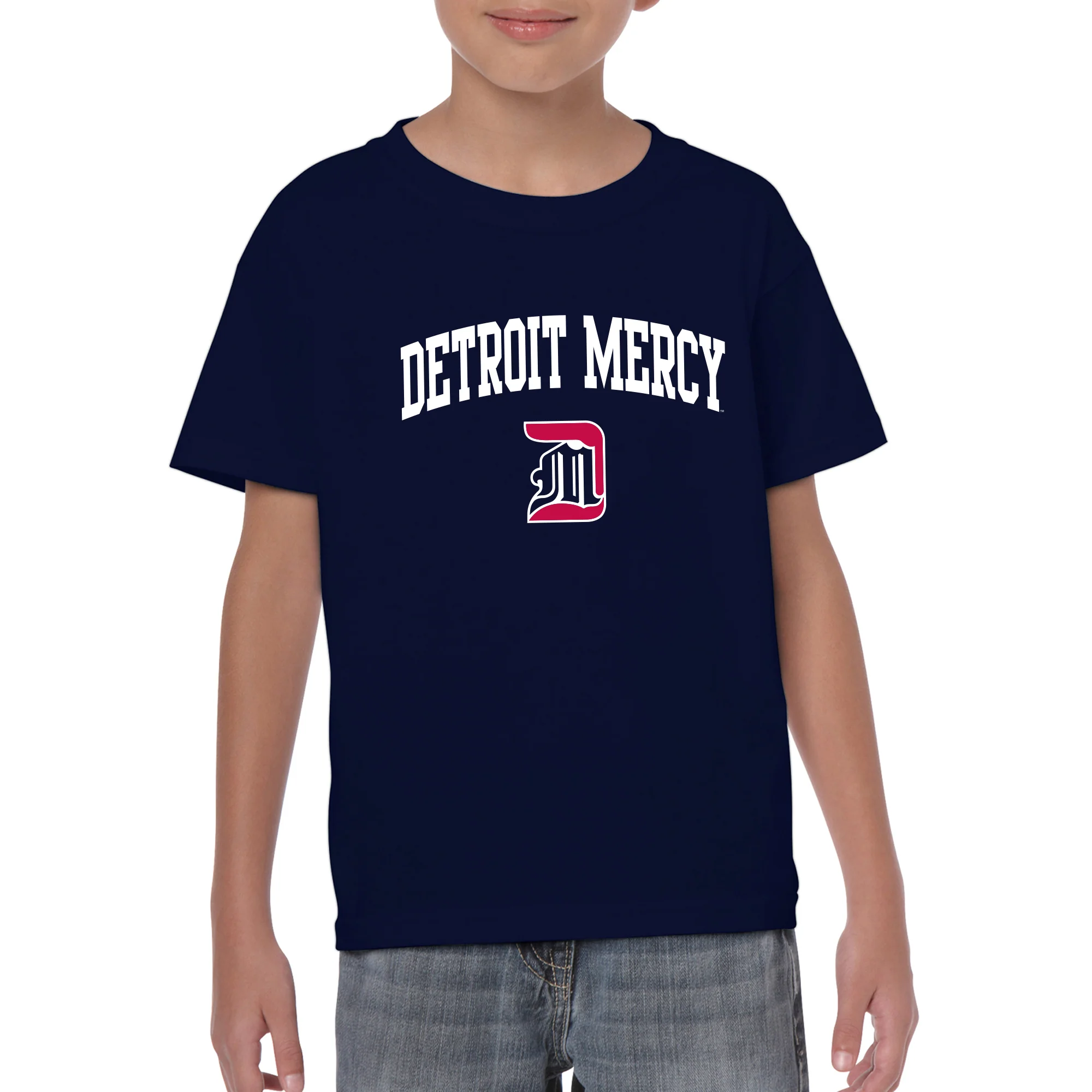 Detroit Mercy Titans Arch Logo Youth T-Shirt - Navy - Image 3