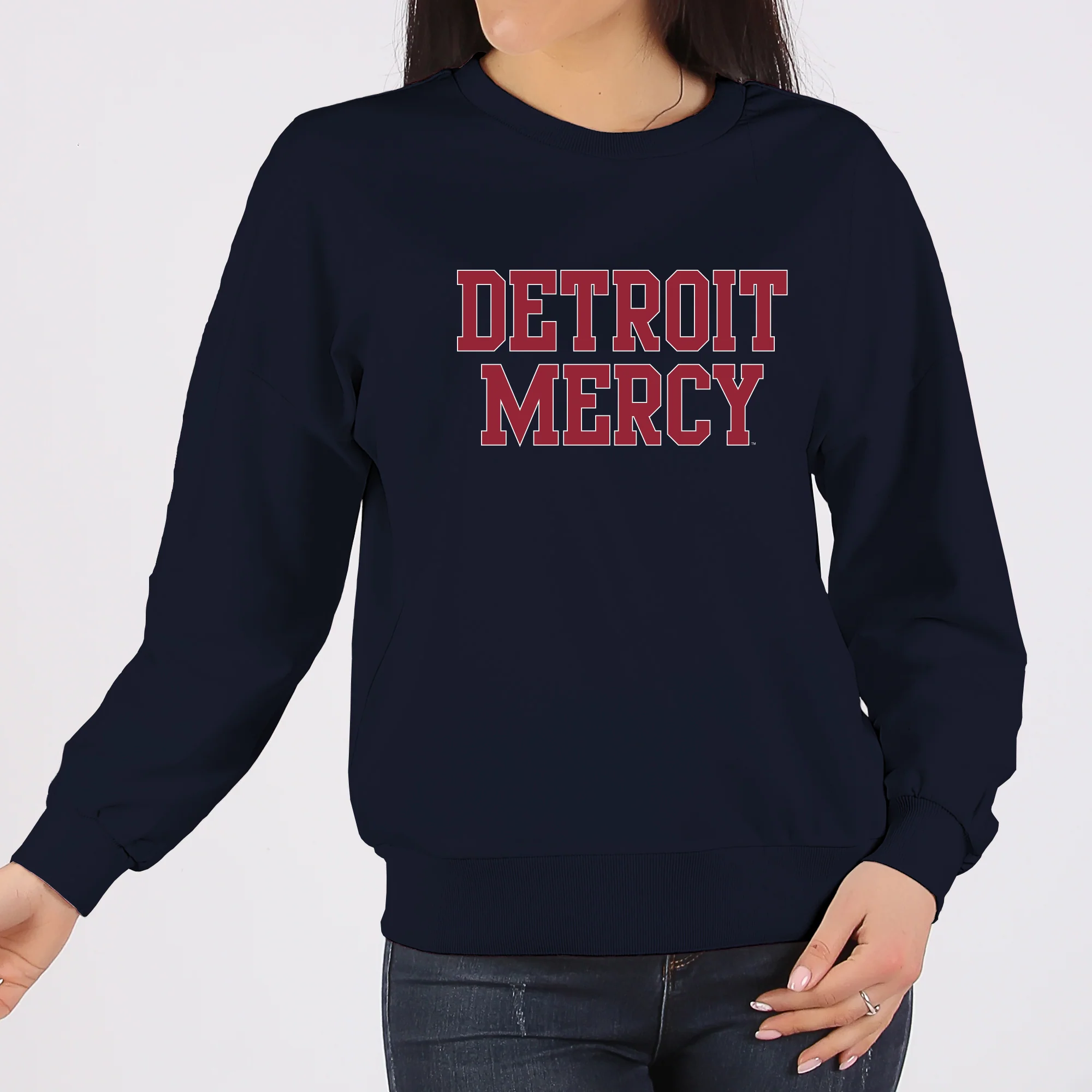 Detroit Mercy Titans Basic Block Crewneck - Navy - Image 4