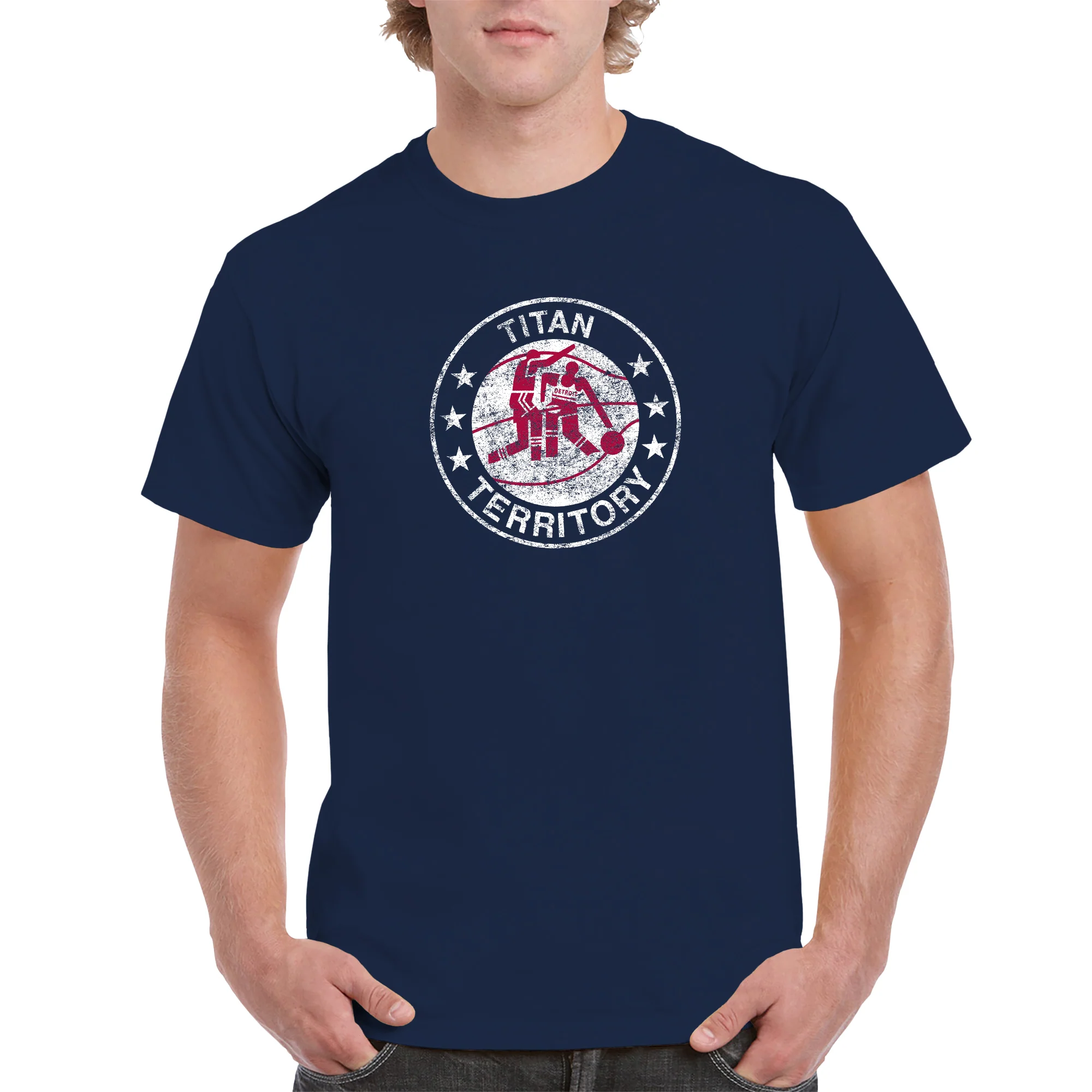 Detroit Mercy Titans Distressed Circle Logo T-Shirt - Navy - Image 3