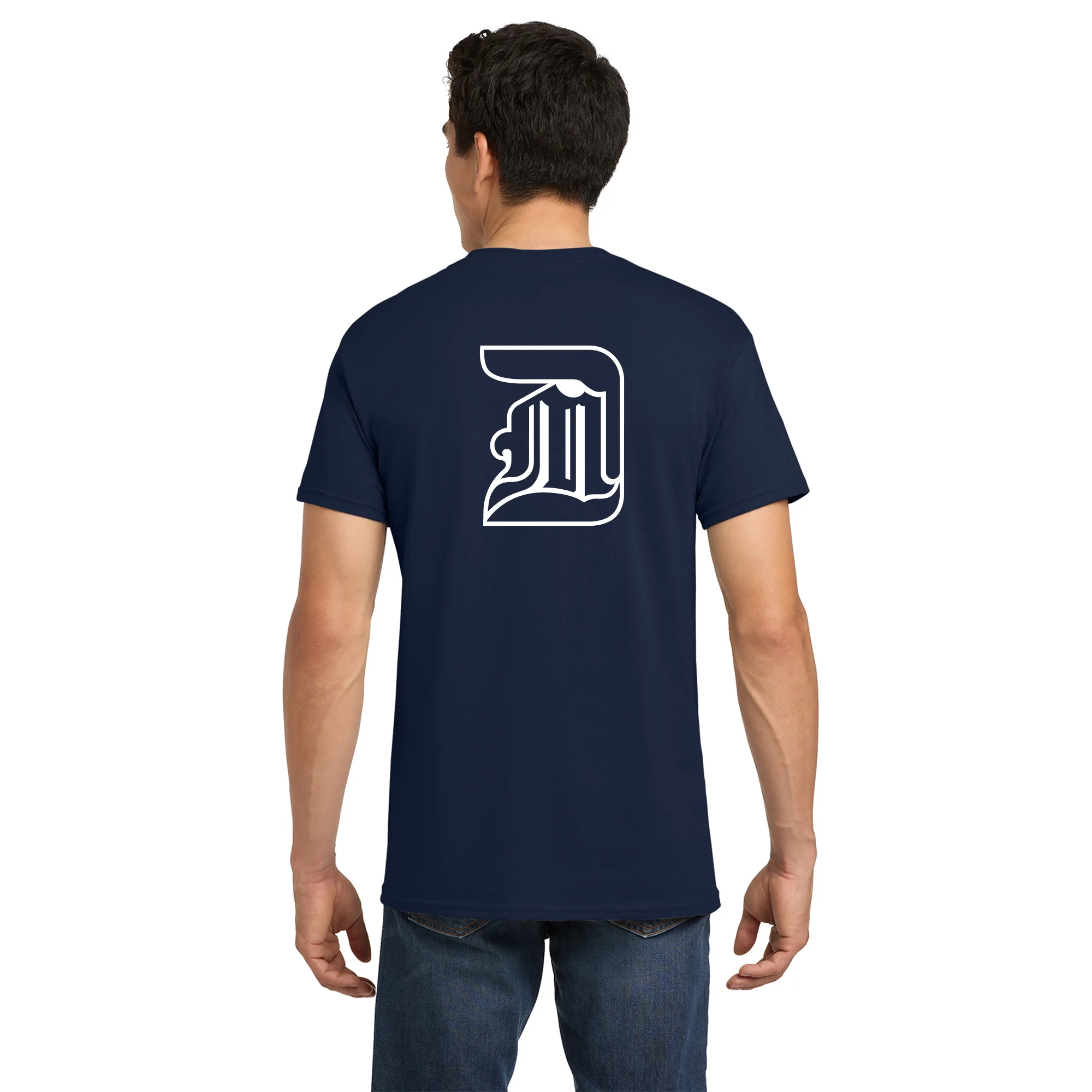 Detroit Mercy Titans Front Back Print T-Shirt - Navy - Image 5