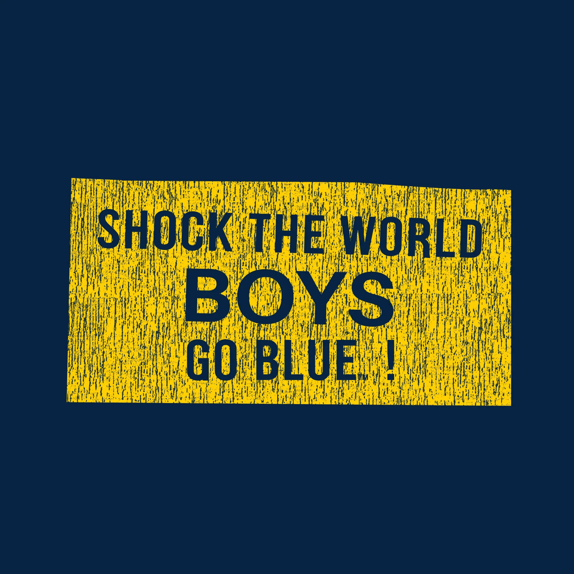 Michigan Wolverines Distressed Shock the World Long Sleeve T-Shirt - Navy - Image 2