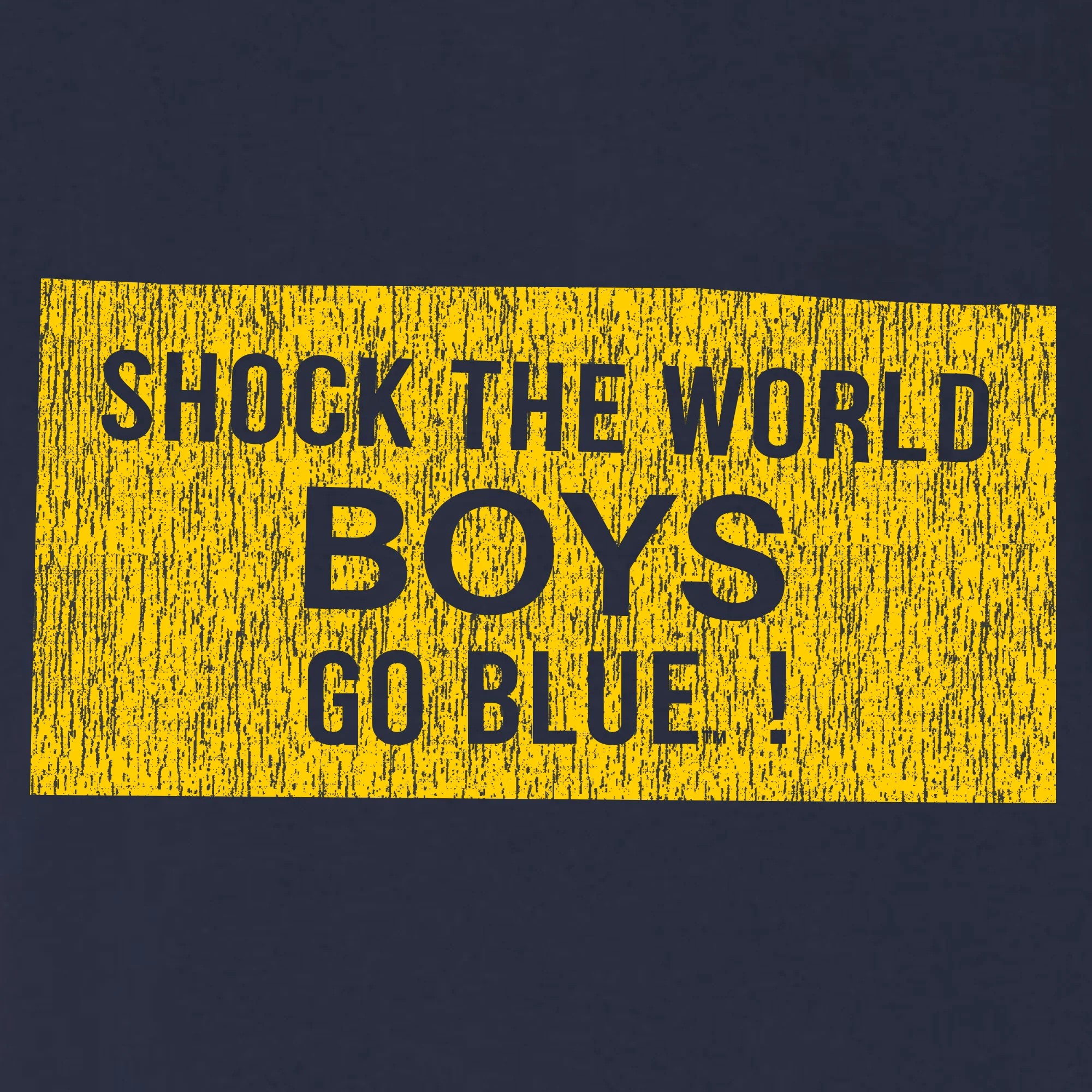 Michigan Wolverines Distressed Shock the World Triblend T-Shirt - Navy Triblend - Image 2