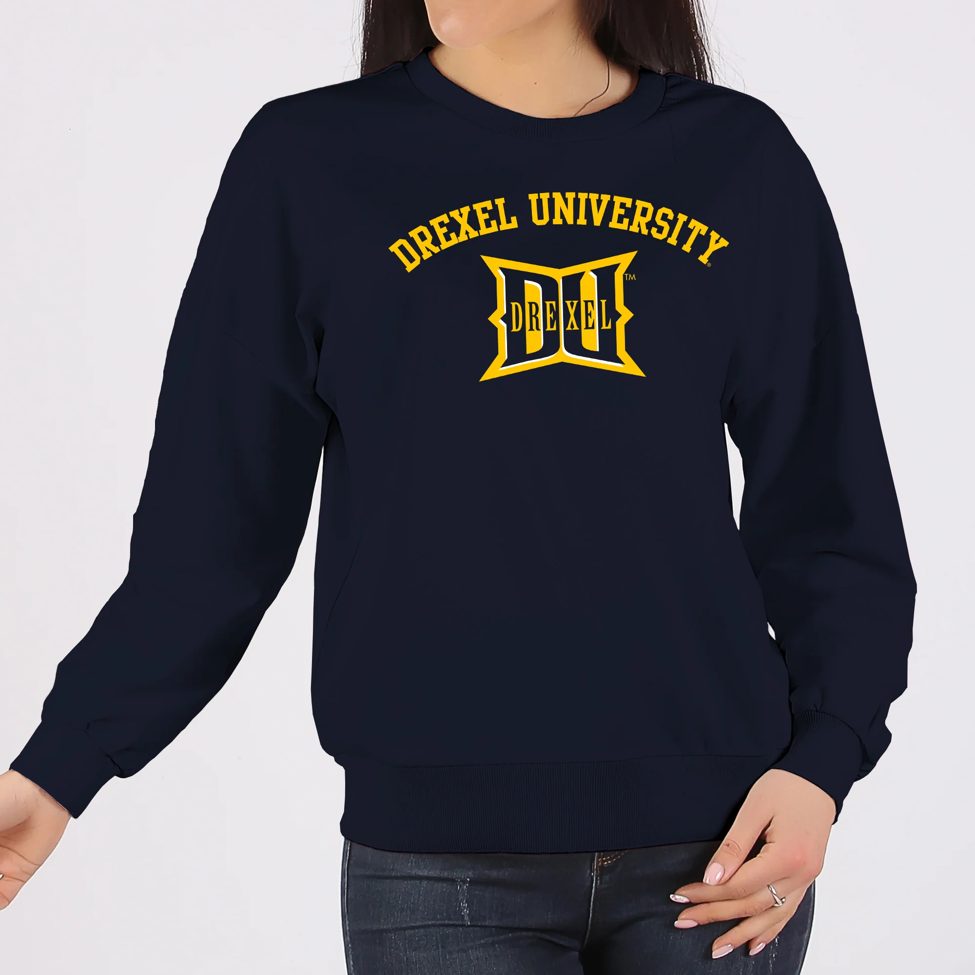Drexel University Dragons Arch Logo Crewneck Sweatshirt - Navy - Image 4