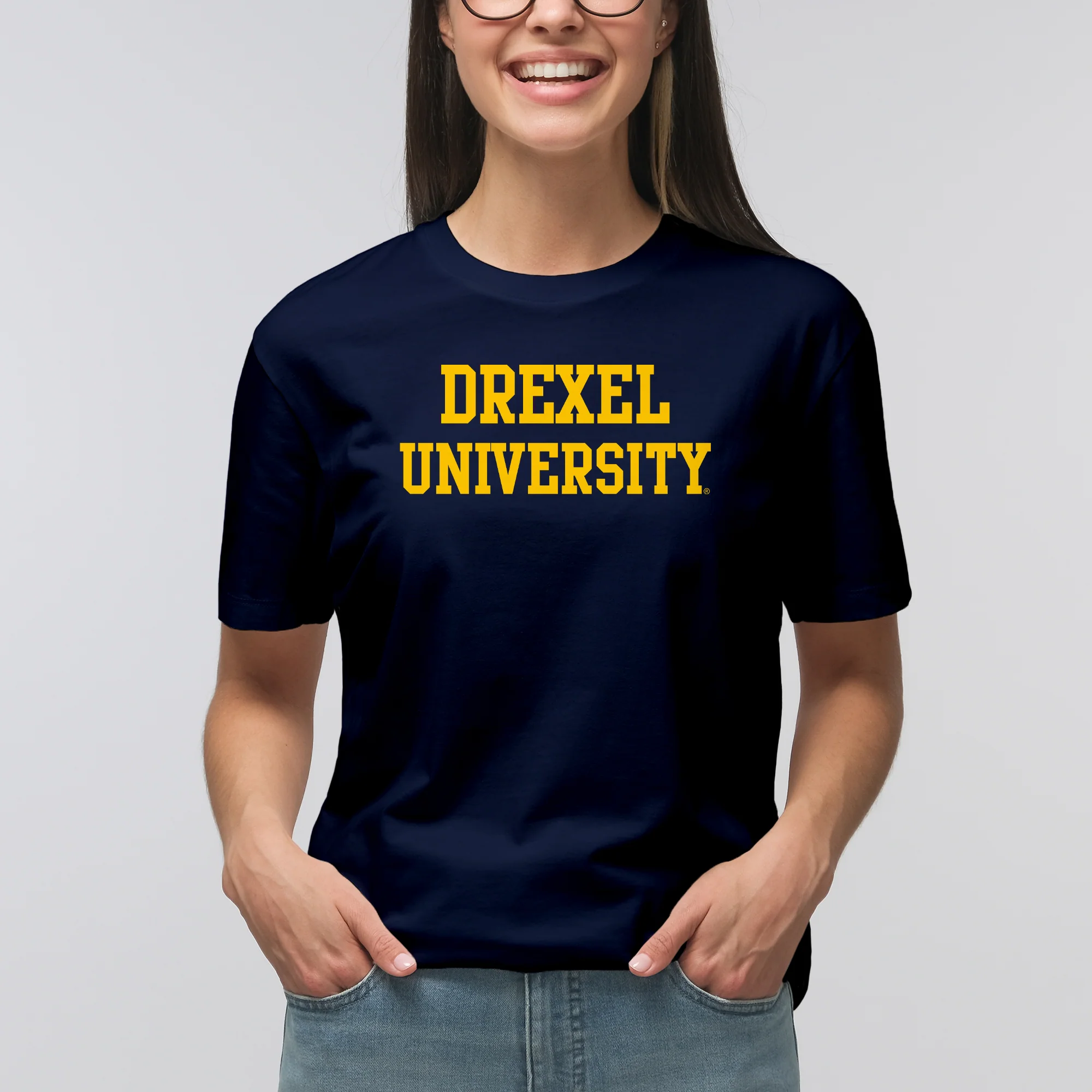 Drexel University Dragons Basic Block T-Shirt - Navy - Image 4