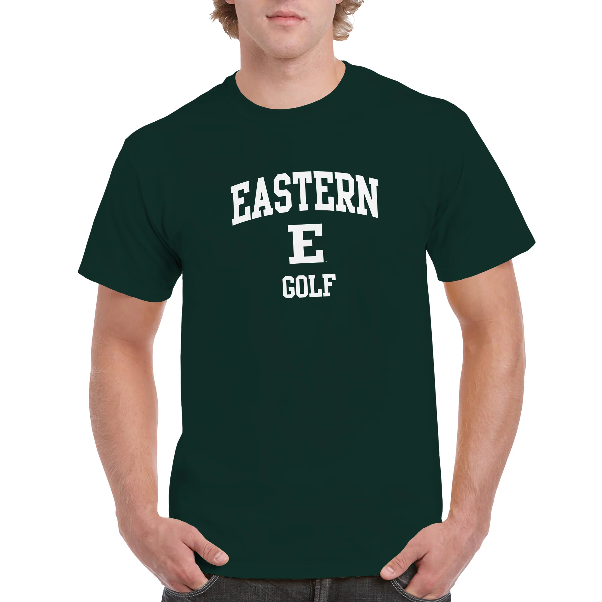Eastern Michigan Arch Logo Golf T-Shirt - Forest - Image 3