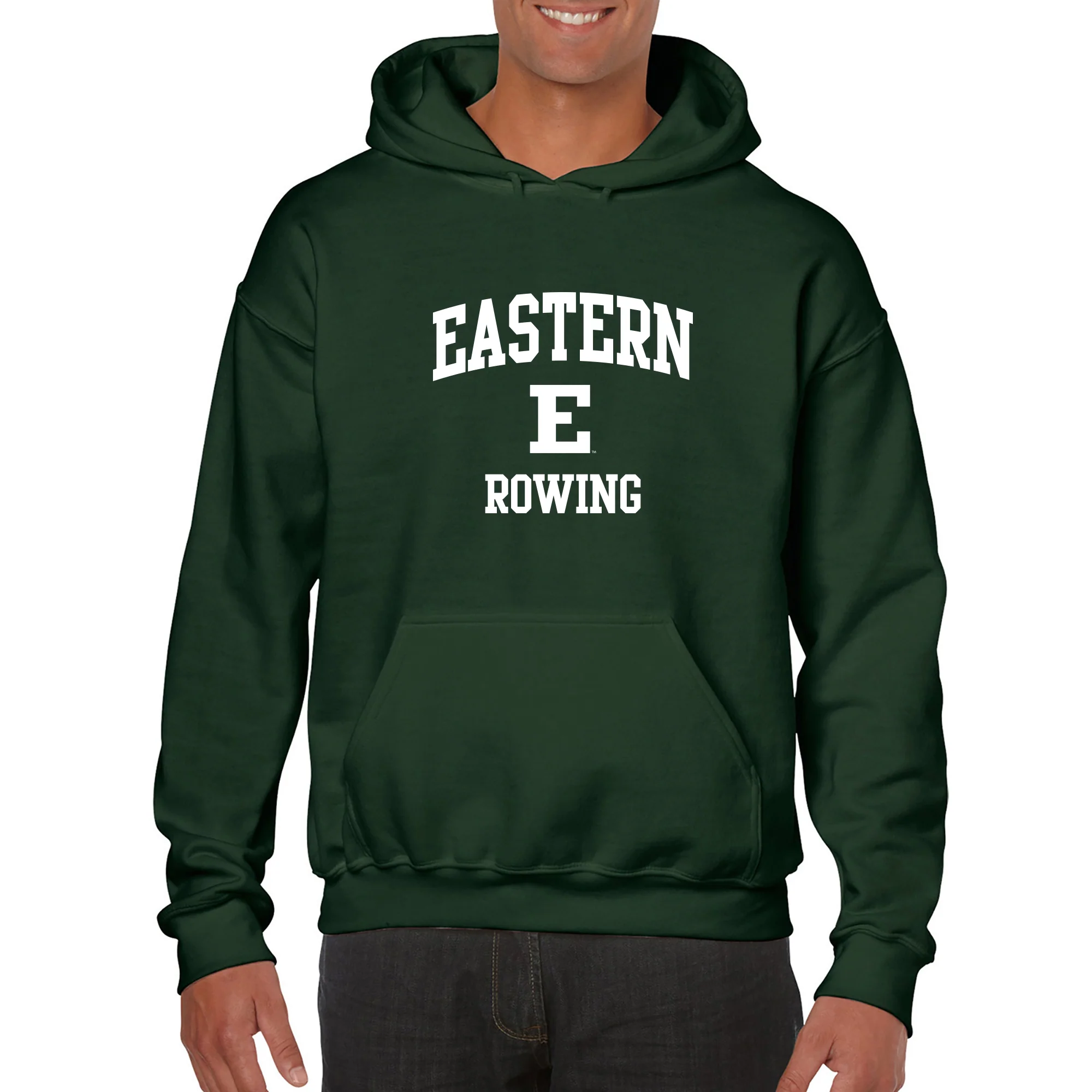 Eastern Michigan Arch Logo Rowing Hoodie - Forest - Image 3