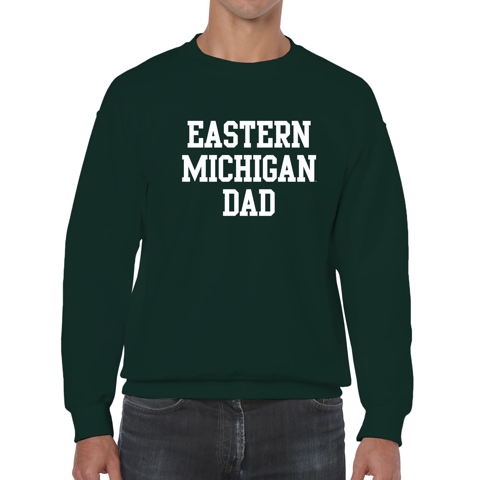Eastern Michigan Basic Block Dad Crewneck - Forest - Image 3
