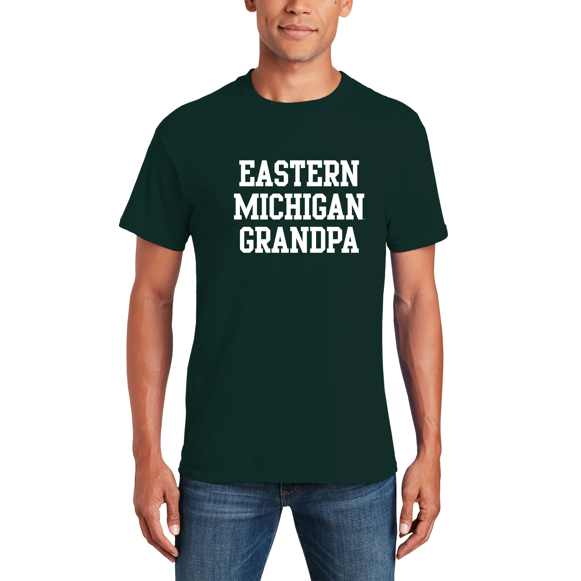 Eastern Michigan Basic Block Grandpa T-Shirt - Forest - Image 3