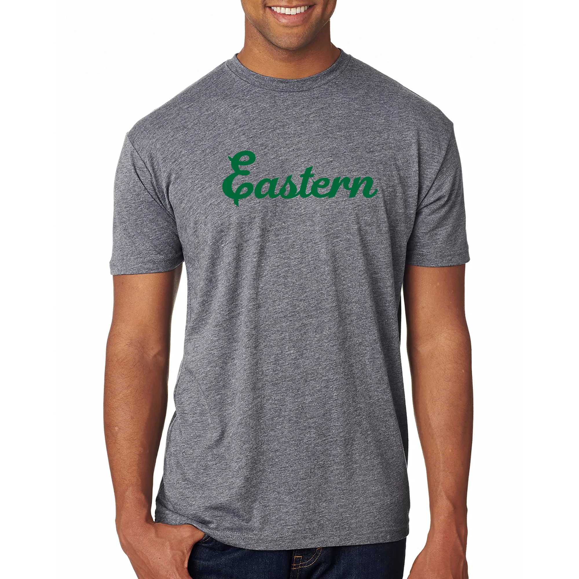 Eastern Michigan Script Logo NLA Triblend T-Shirt - Image 9